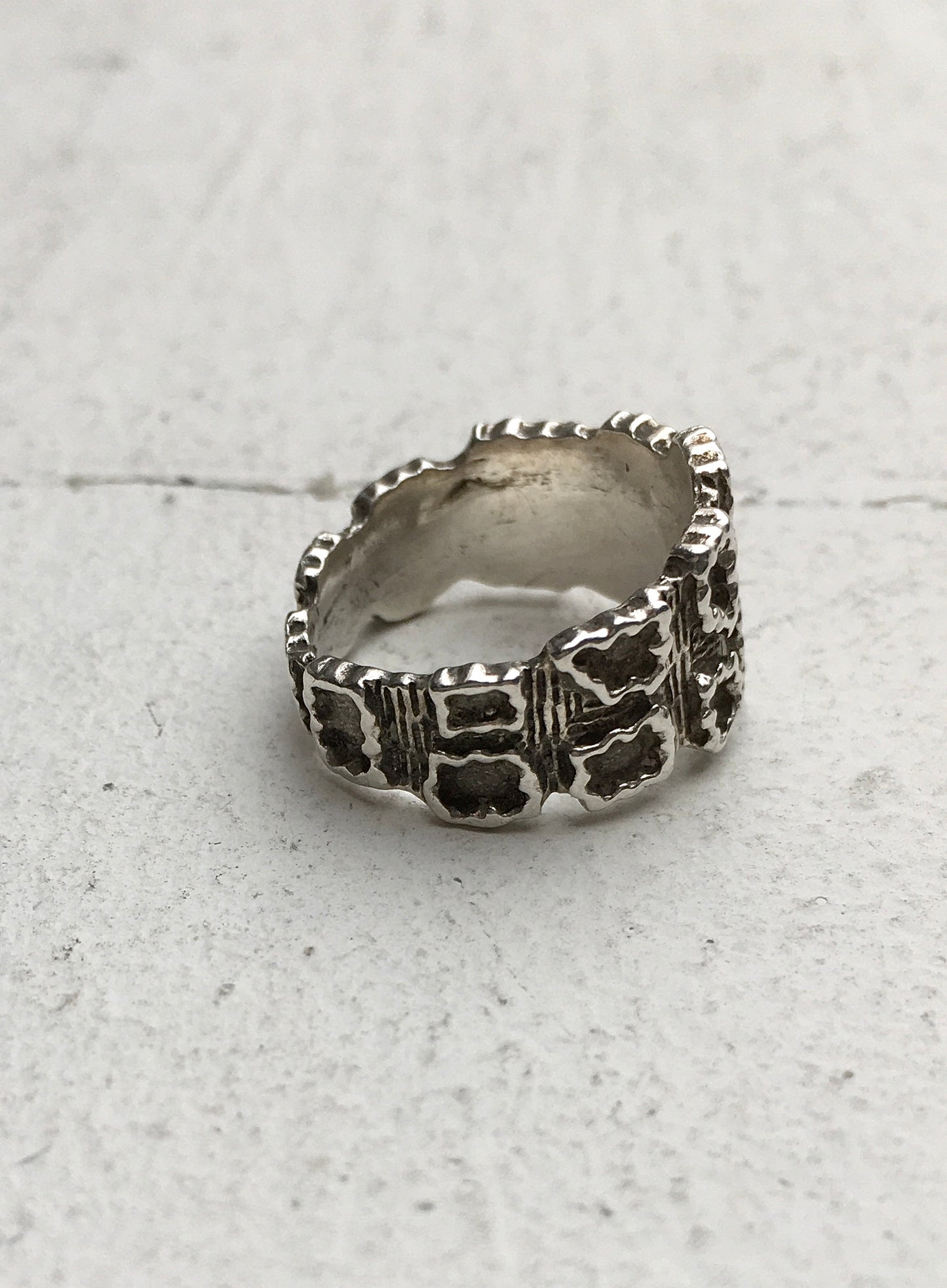 Vintage Sterling Silver Aztec Ring