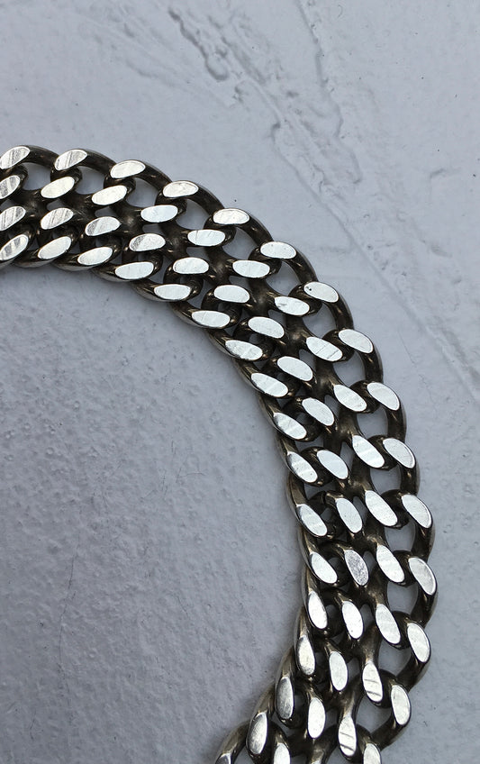 1970s Sterling Silver Double Curb