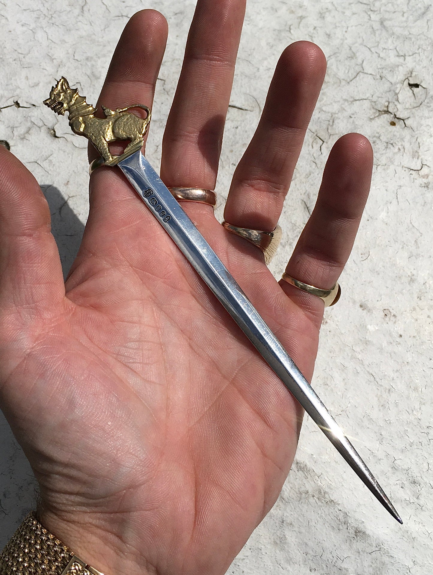 Vintage 1970s Sterling Silver Algernon Asprey Letter Opener