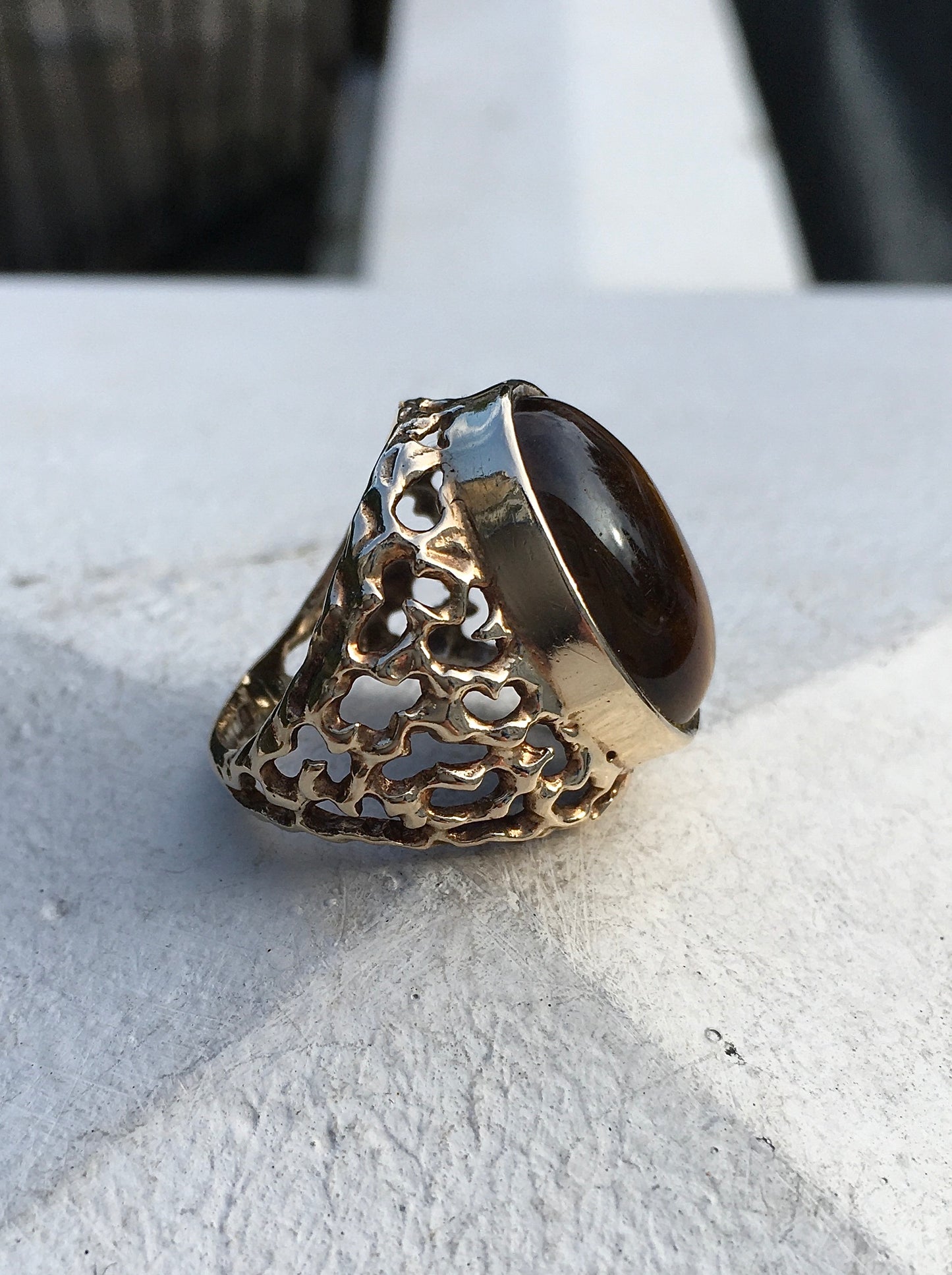 1970s 9ct Gold x Tiger’s Eye Ring