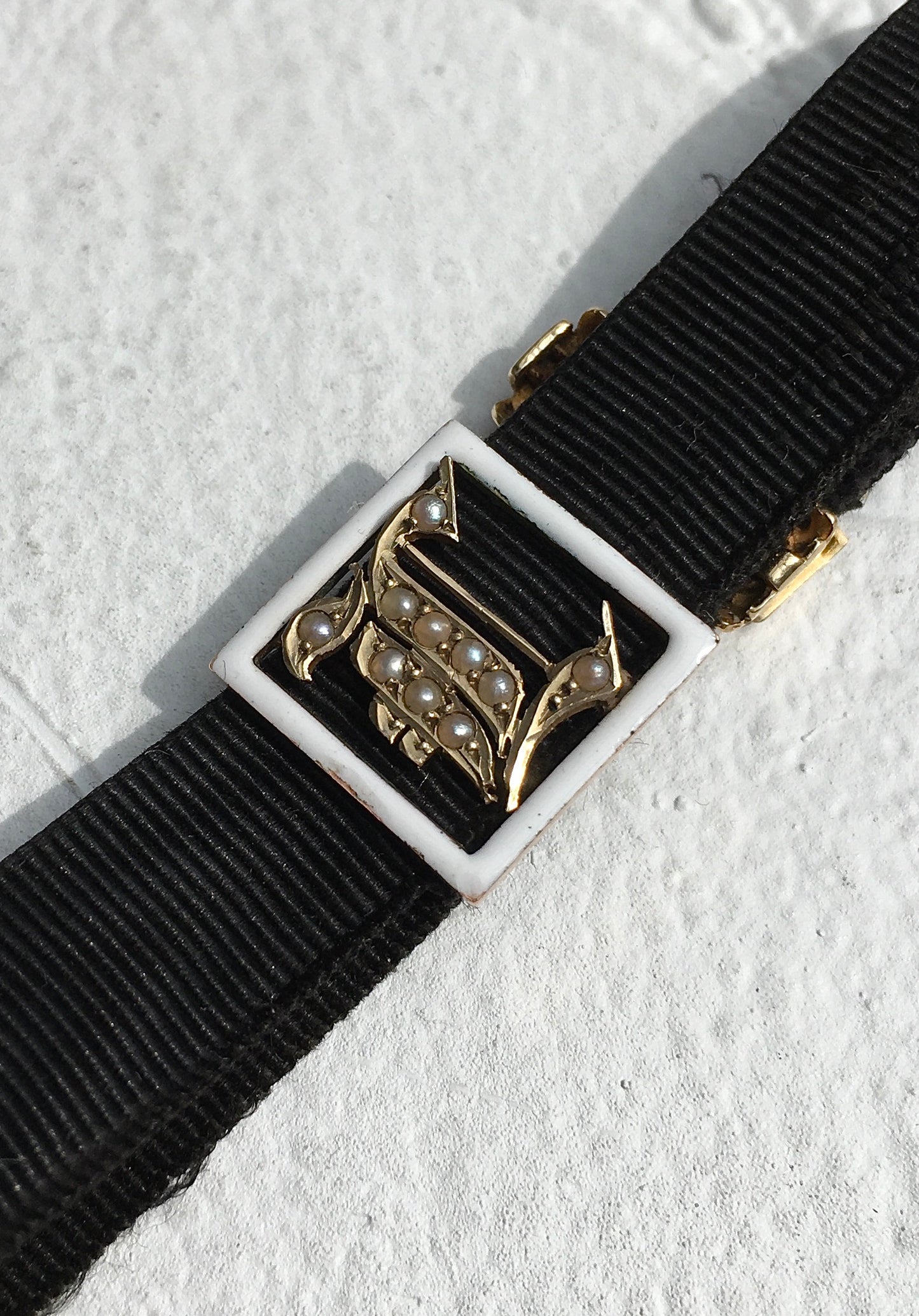 Antique 9ct Gold Mourning Bracelet