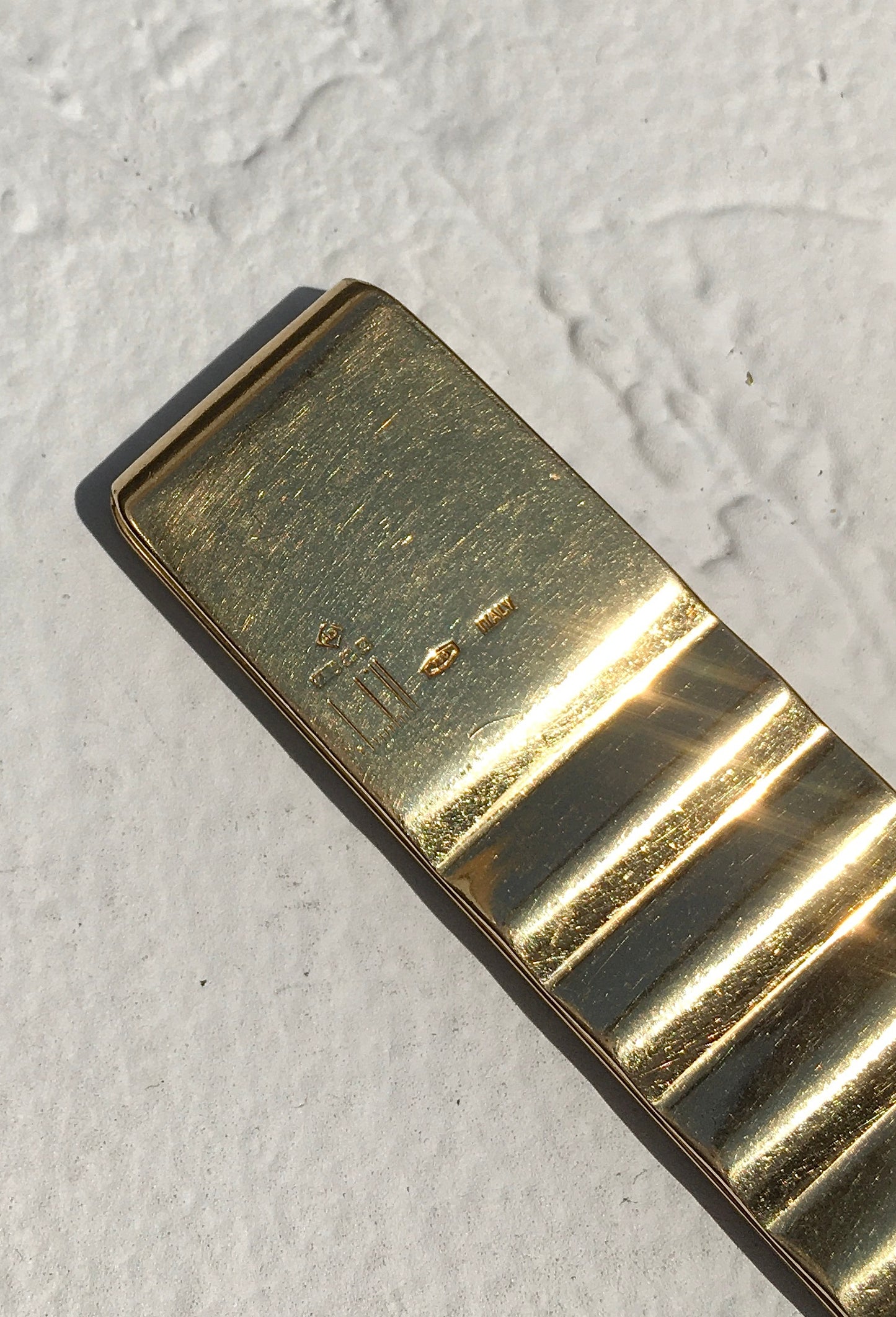 Vintage 1980s 18ct Gold Bi-Colour Dunhill Money Clip