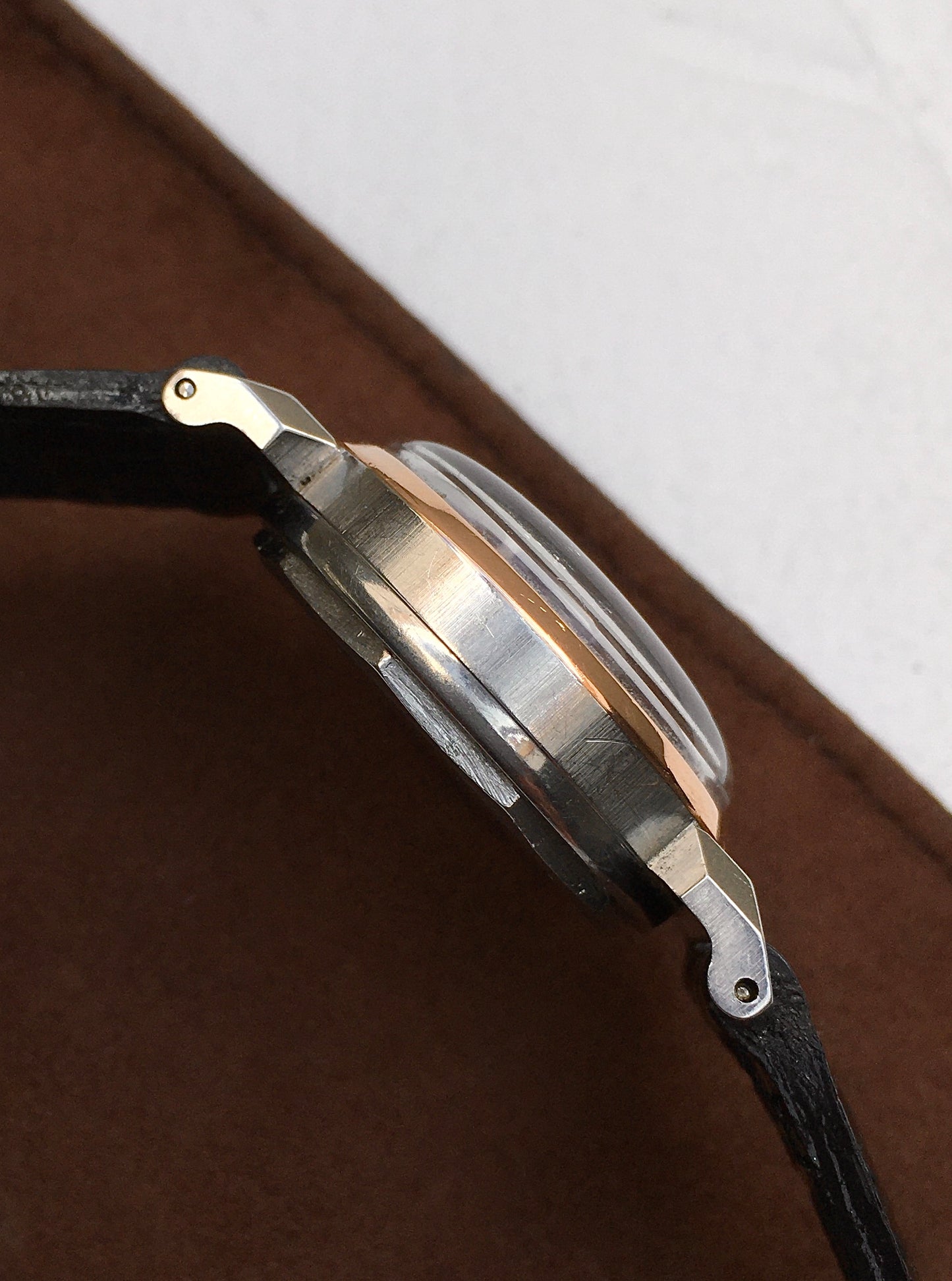 Vintage 1930s Steel & Rose Gold Movado