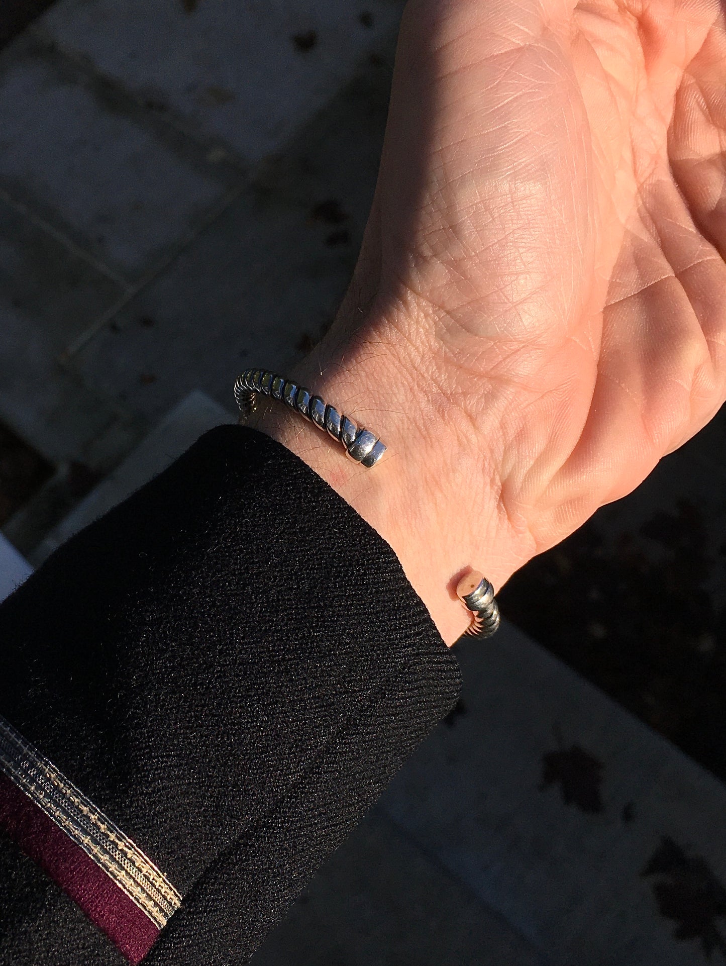 Sterling Silver Torc Bangle