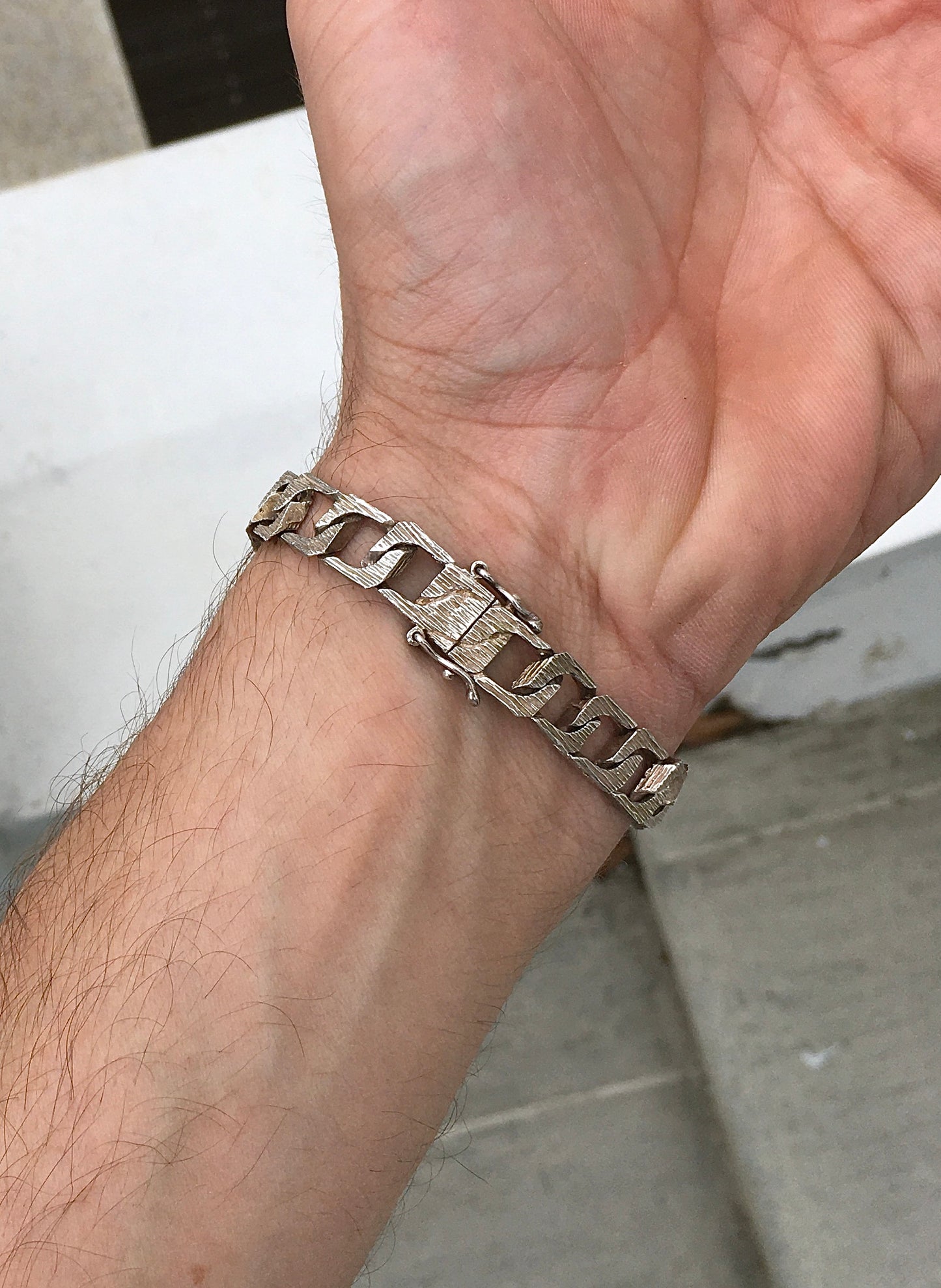 Vintage 1980s Sterling Silver ID Curb