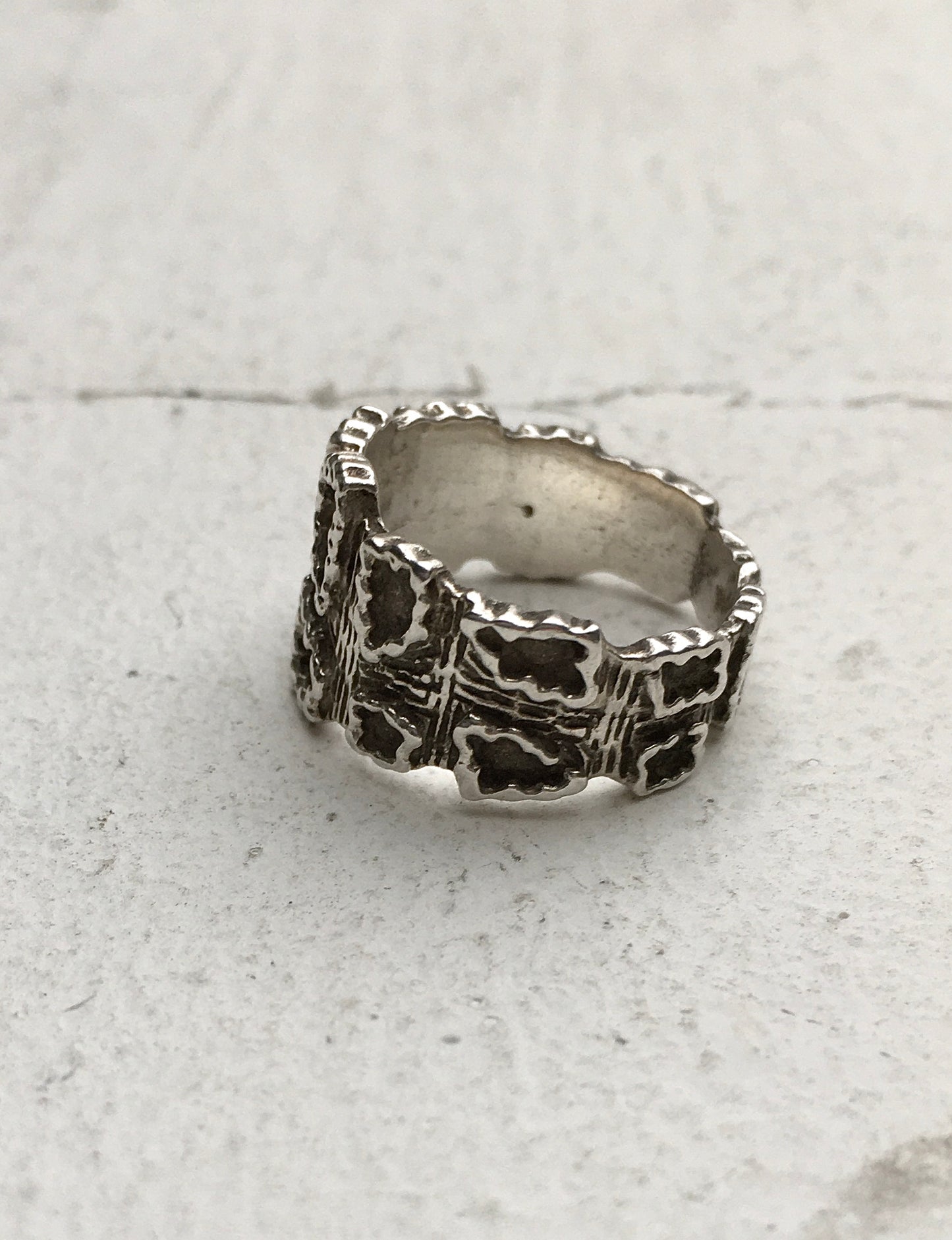 Vintage Sterling Silver Aztec Ring