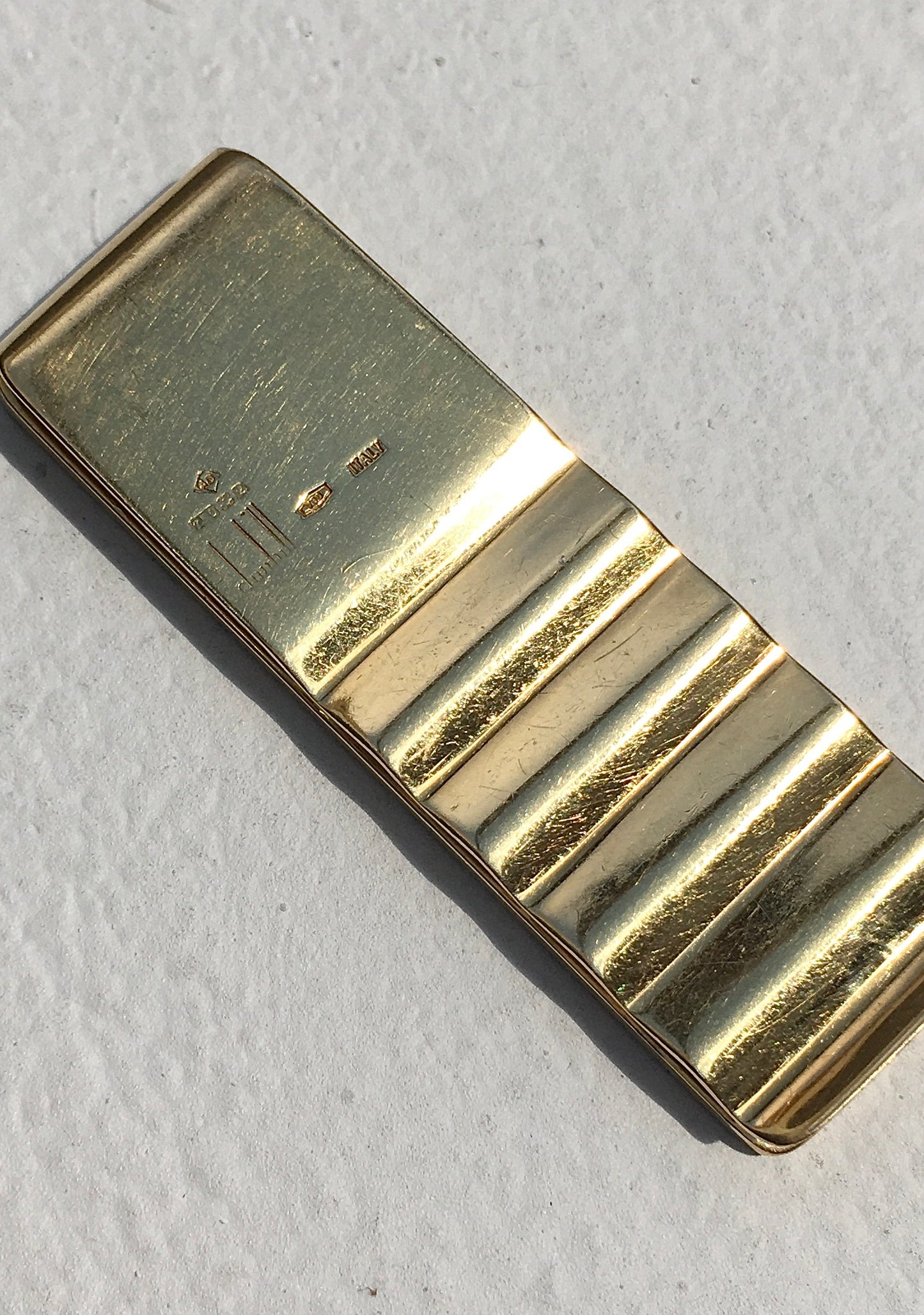 Vintage 1980s 18ct Gold Bi-Colour Dunhill Money Clip