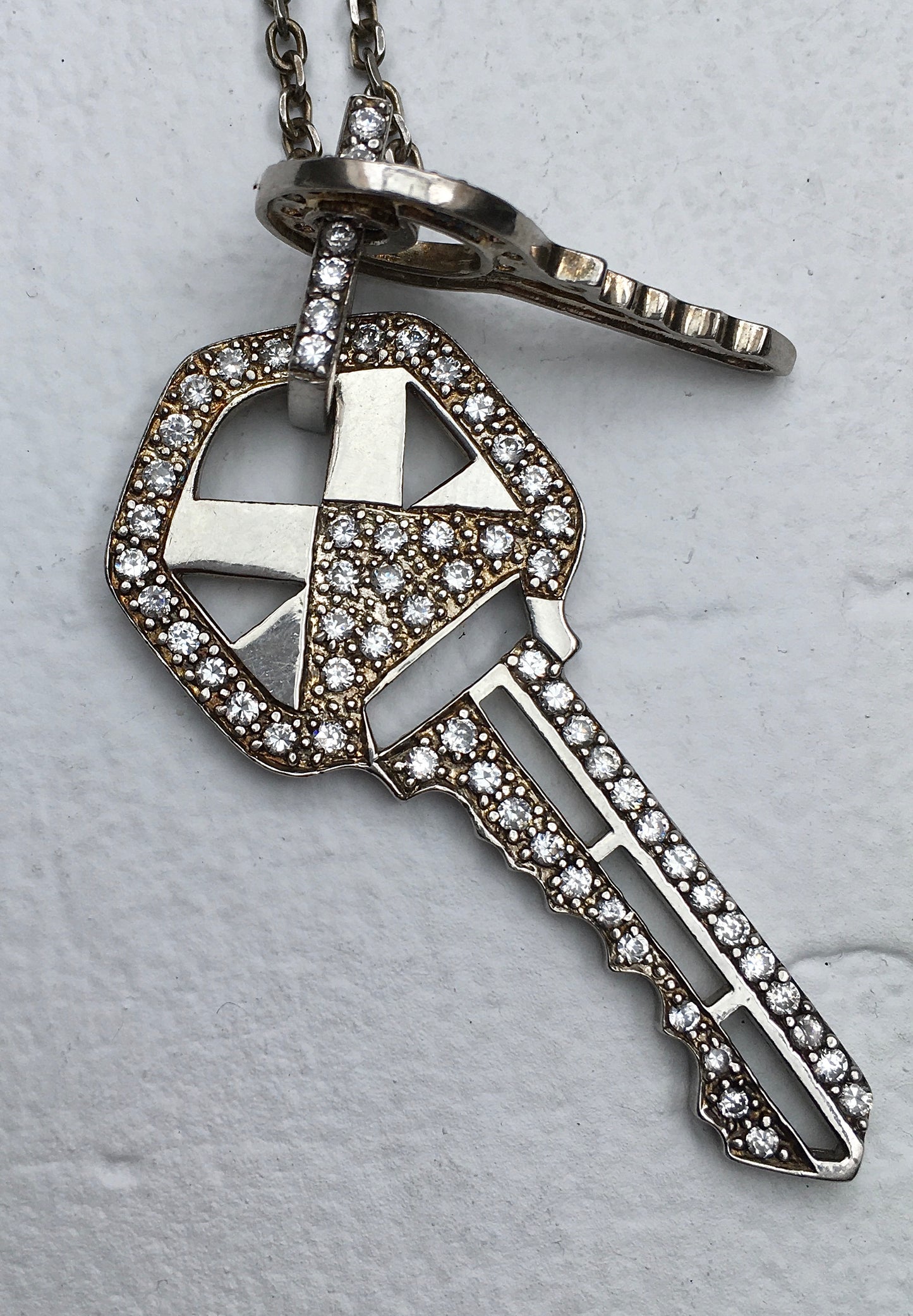 Vintage Sterling Silver Keys Pendant