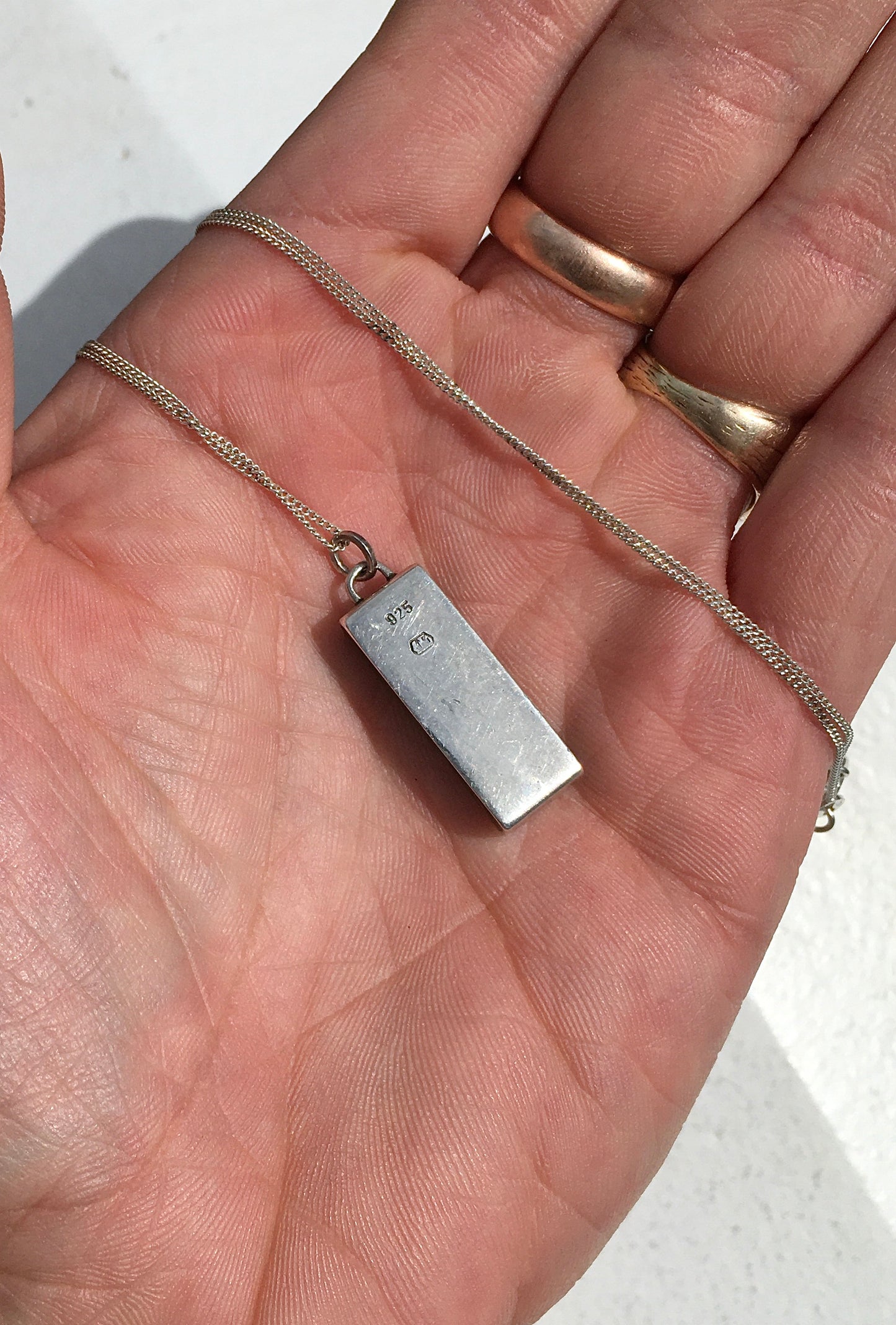 Vintage Sterling Silver Malachite Pendant