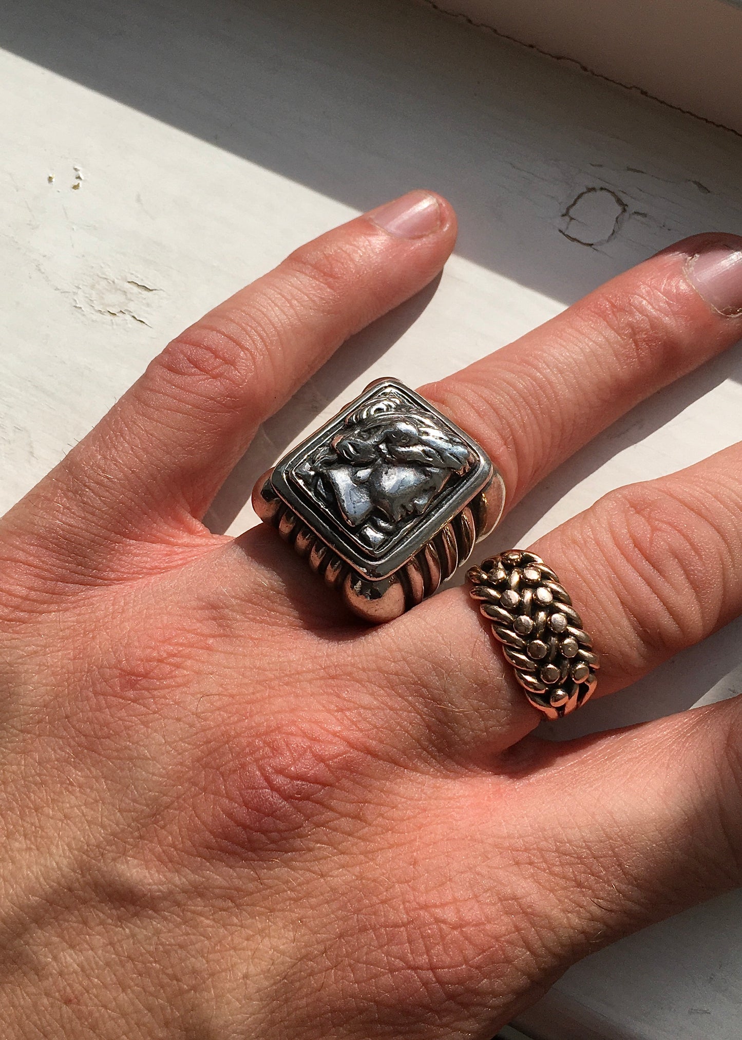 Sterling Silver Relief Ring