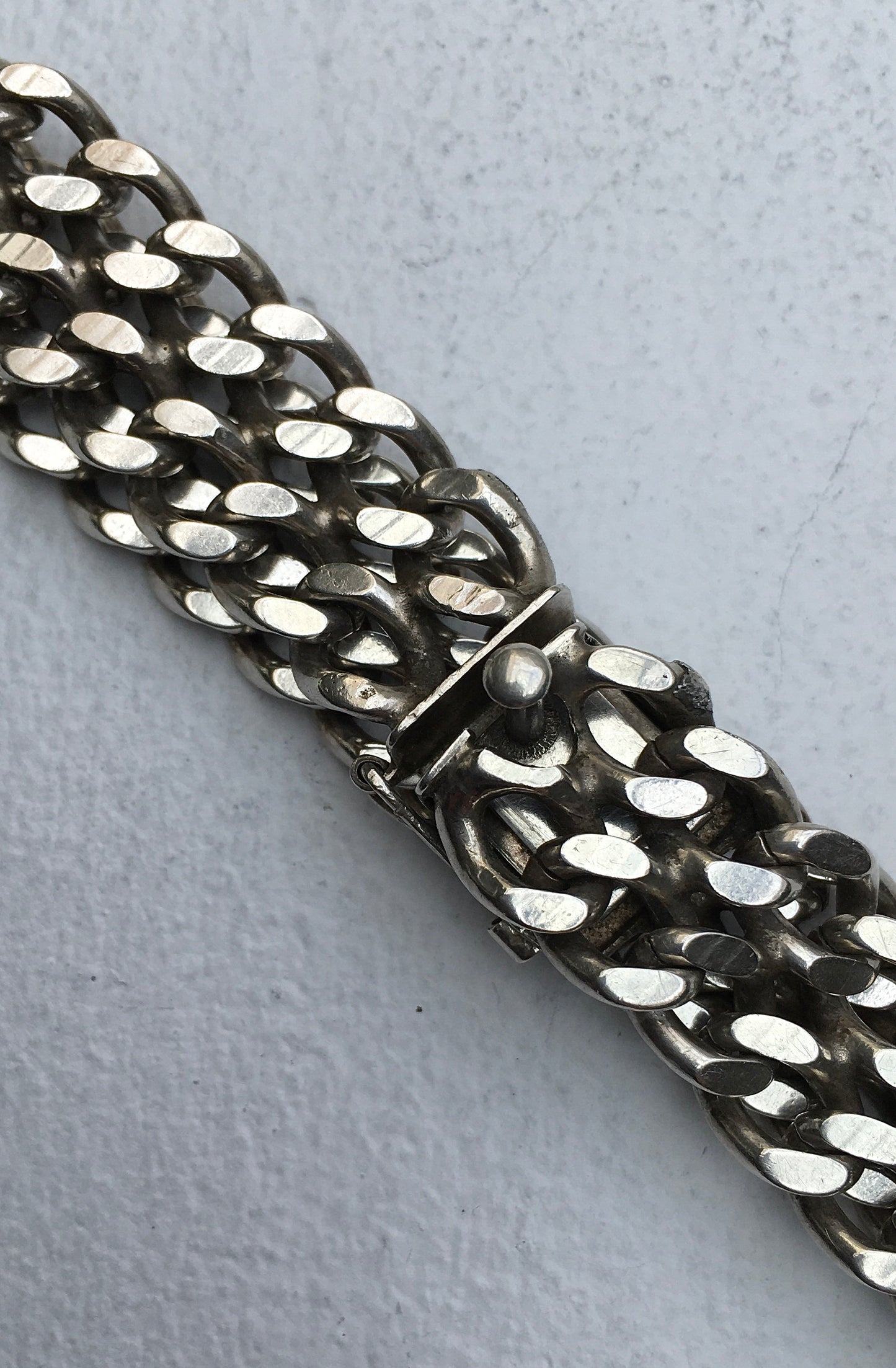 1970s Sterling Silver Double Curb