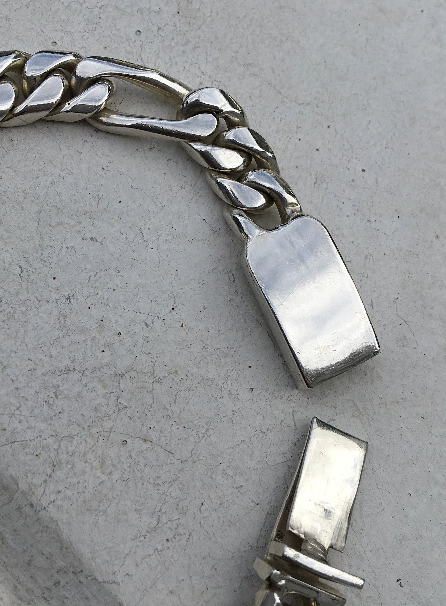 Sterling Silver Figaro Identity Bracelet