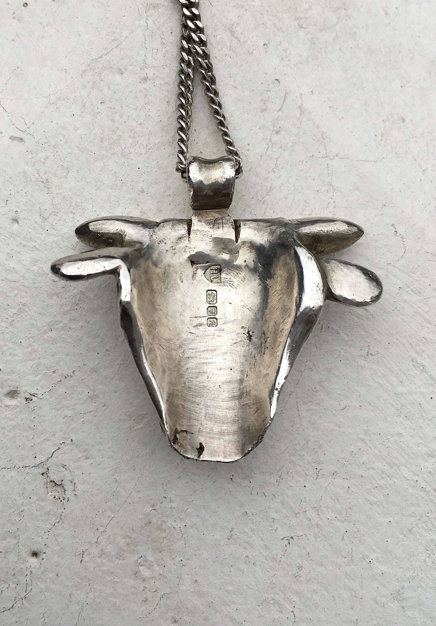 Vintage Sterling Silver Bull’s Head Pendant