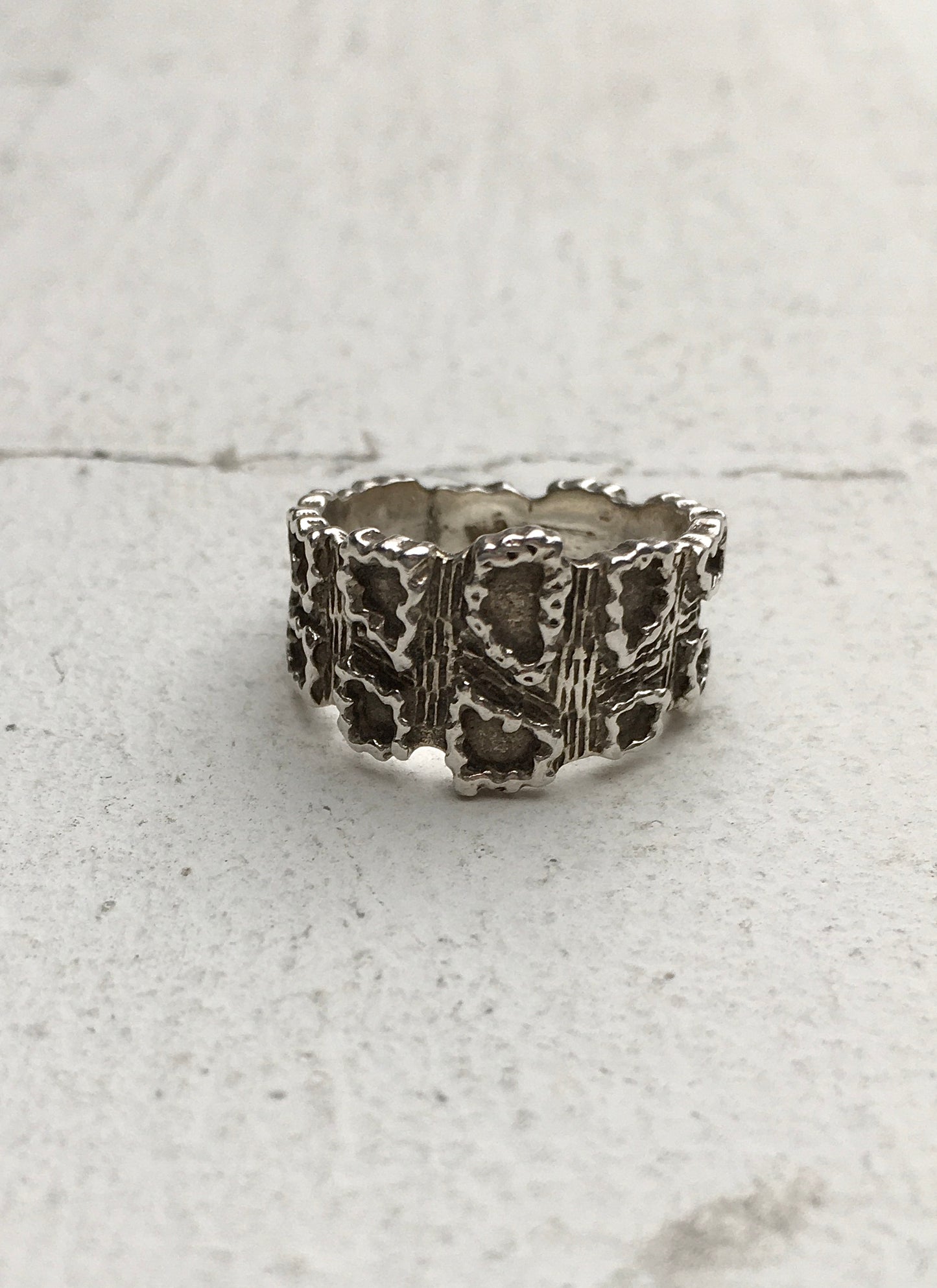 Vintage Sterling Silver Aztec Ring