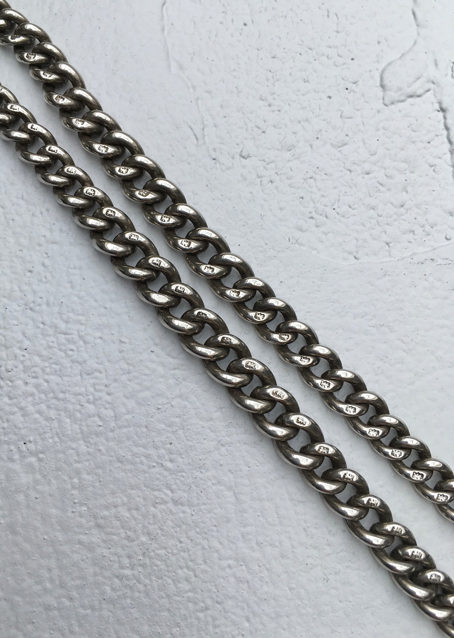 Antique Edwardian Sterling Silver Fob Watch Chain