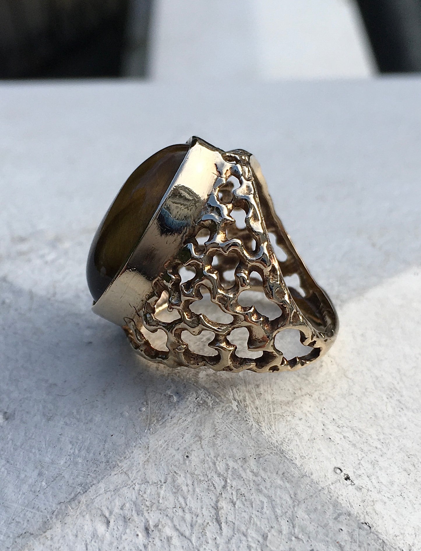 1970s 9ct Gold x Tiger’s Eye Ring