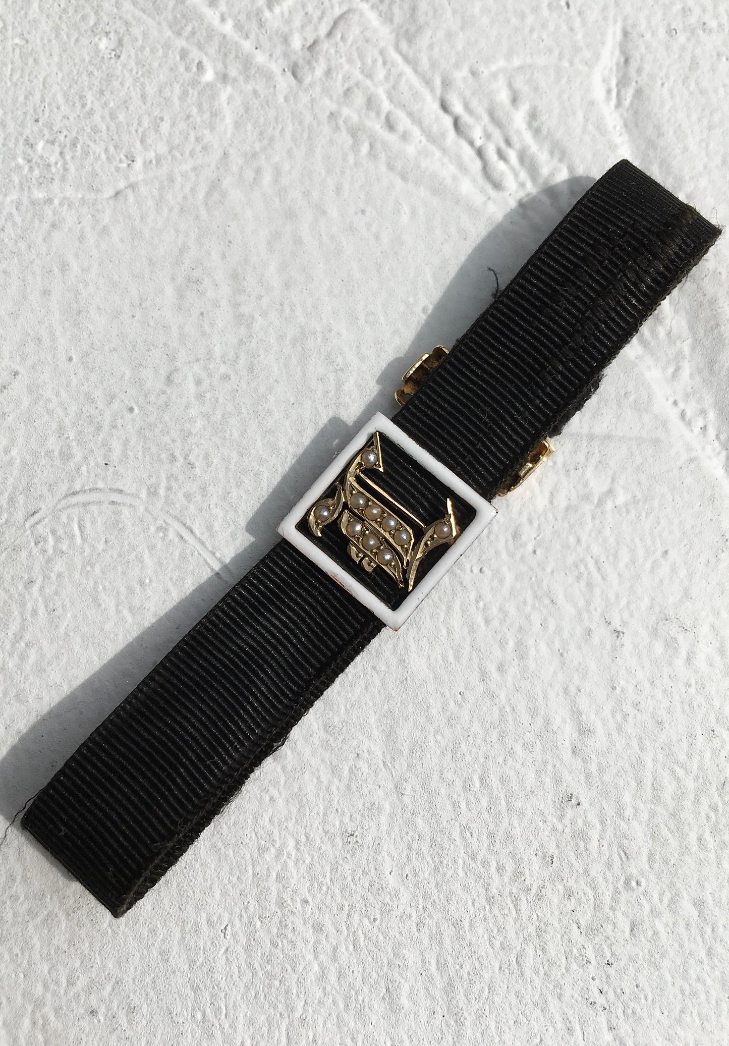 Antique 9ct Gold Mourning Bracelet