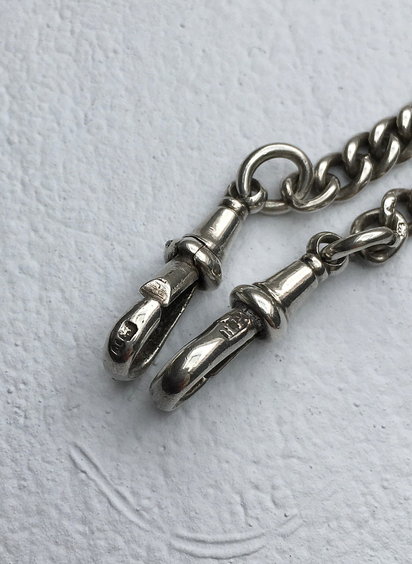 Antique Edwardian Sterling Silver Fob Watch Chain