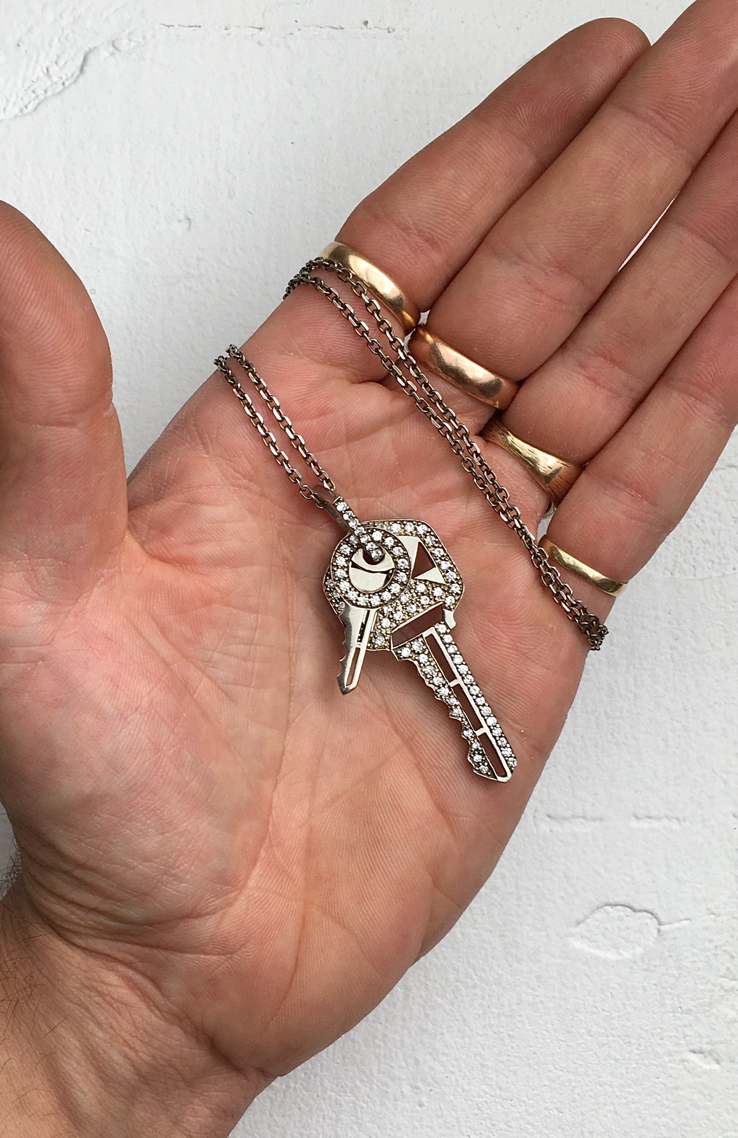 Vintage Sterling Silver Keys Pendant