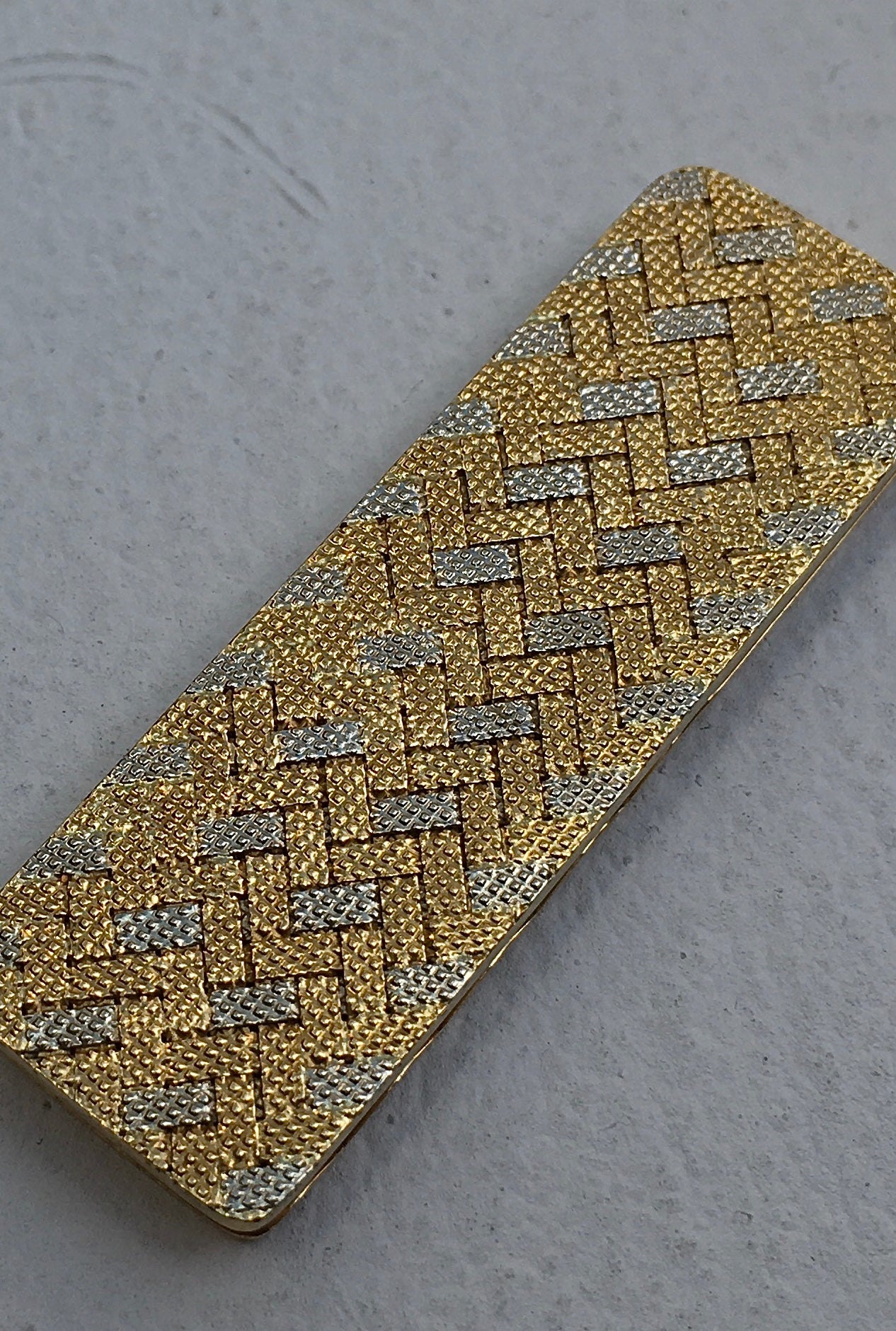 Vintage 1980s 18ct Gold Bi-Colour Dunhill Money Clip