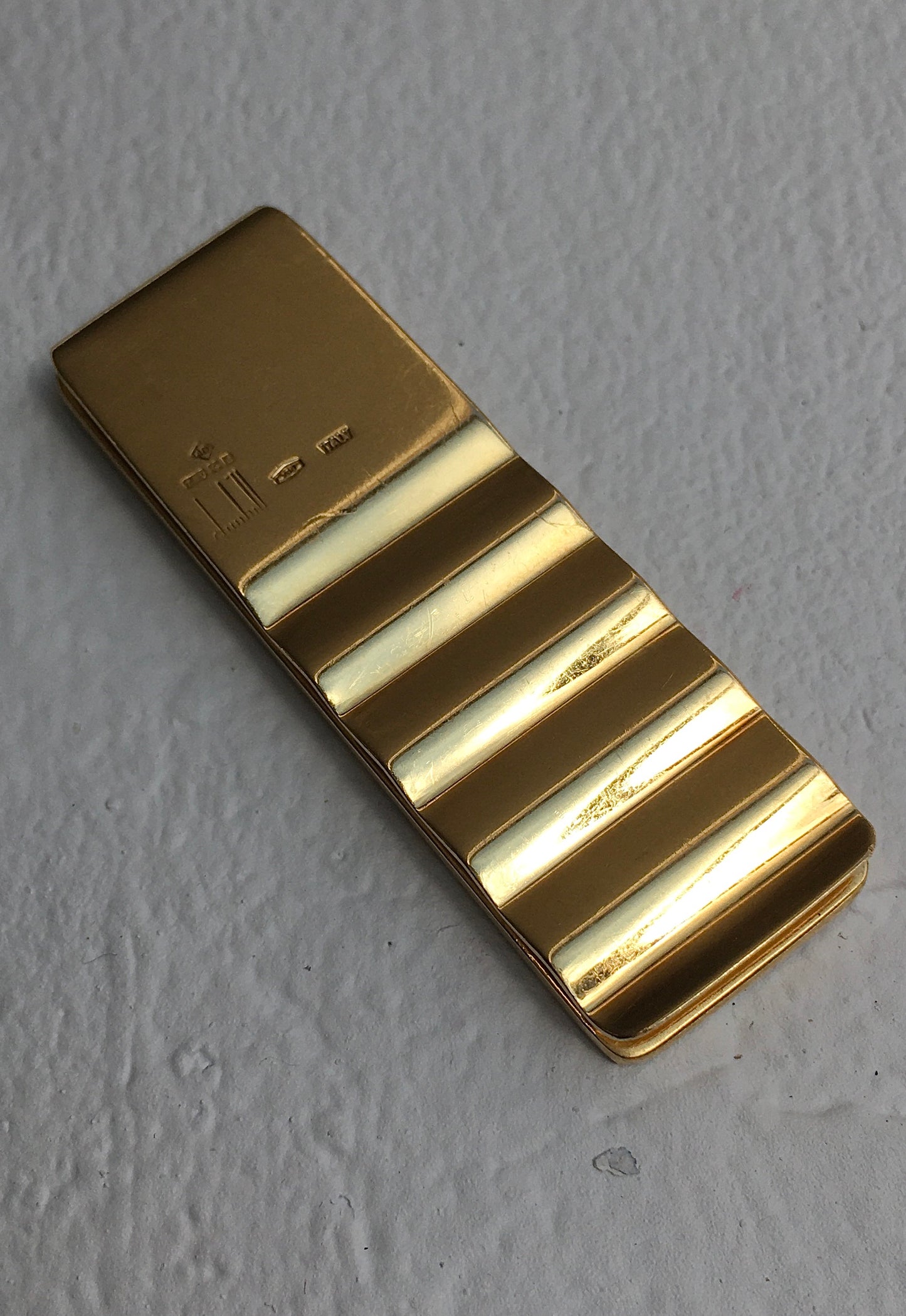 Vintage 1980s 18ct Gold Bi-Colour Dunhill Money Clip