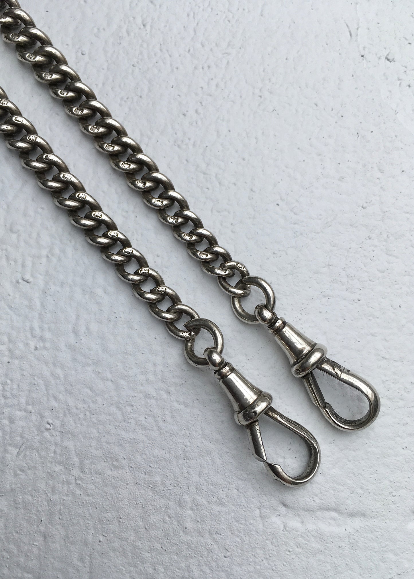 Antique Edwardian Sterling Silver Fob Watch Chain