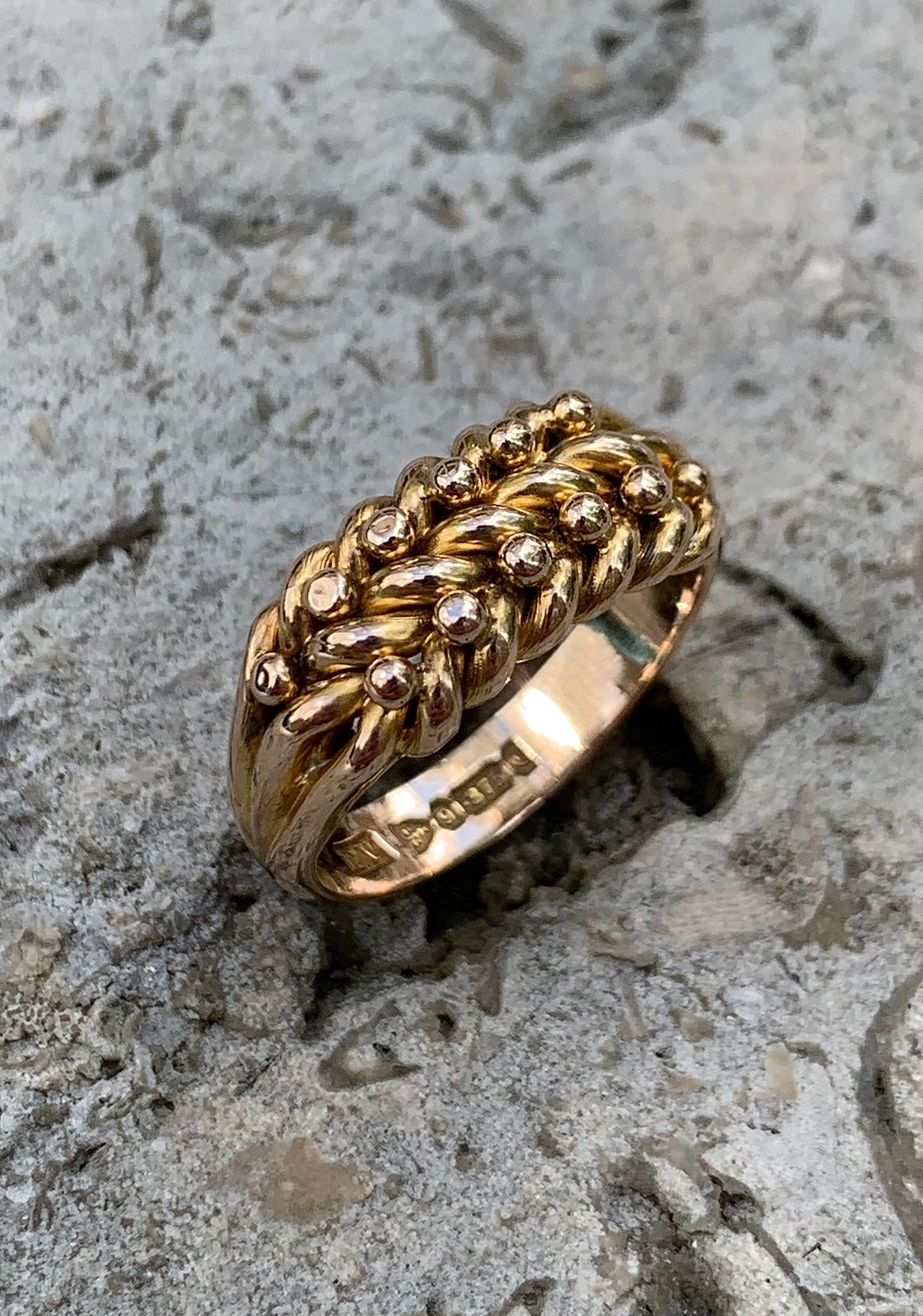 Antique 9ct Gold Keeper Ring