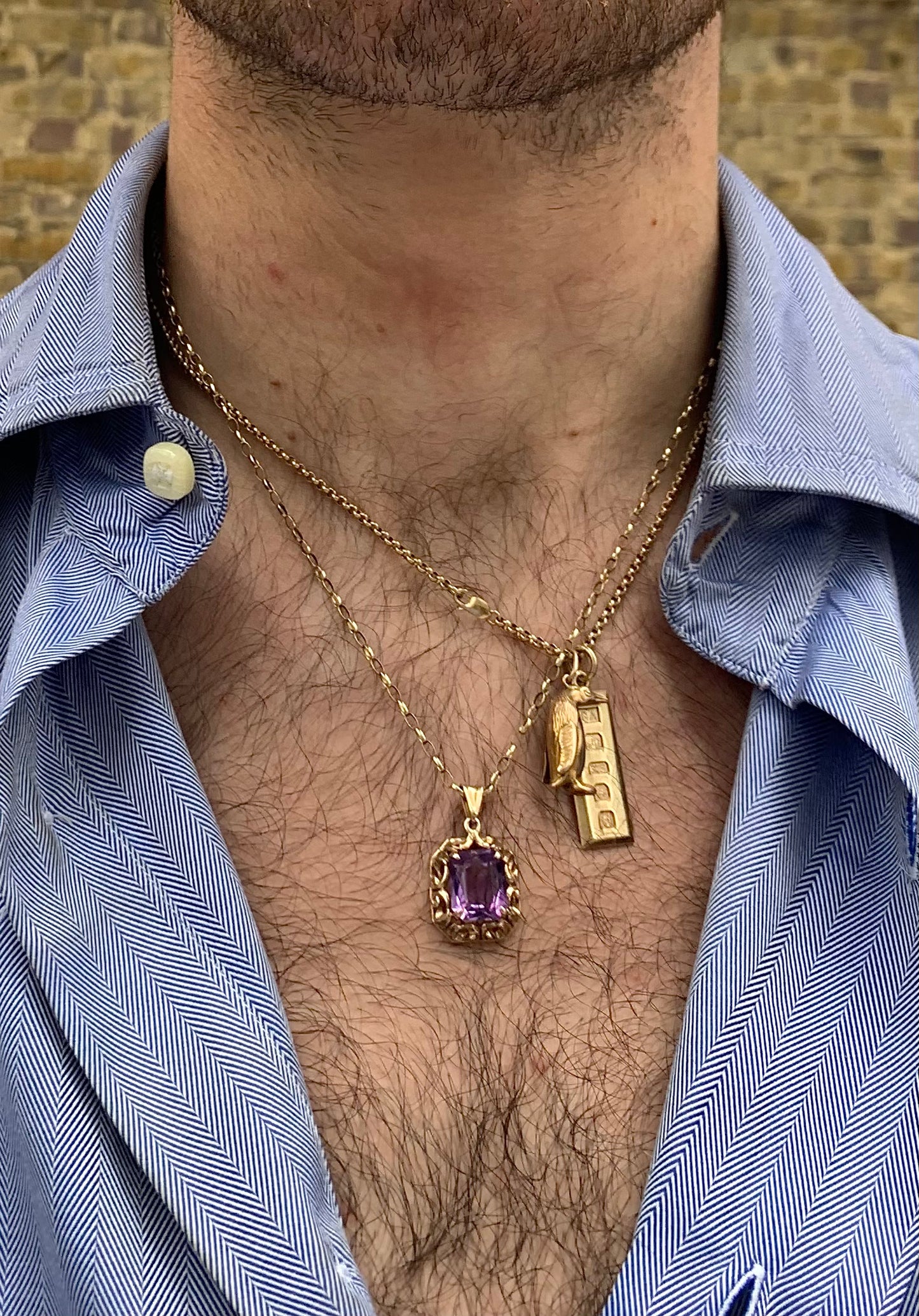 Vintage 9ct Gold Amethyst Necklace