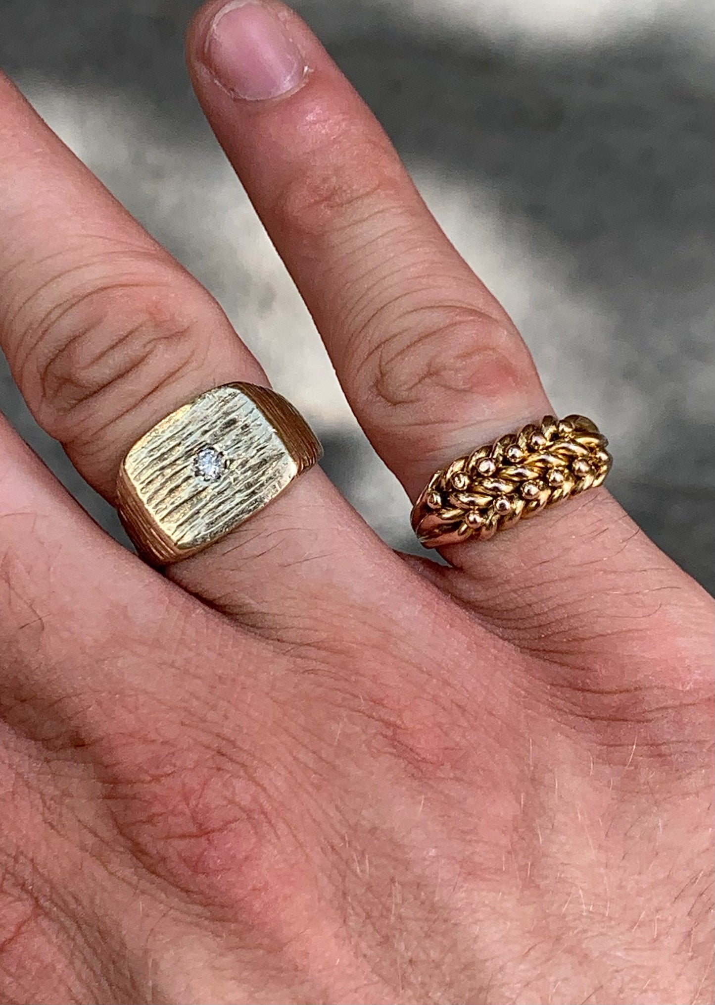 Antique 9ct Gold Keeper Ring