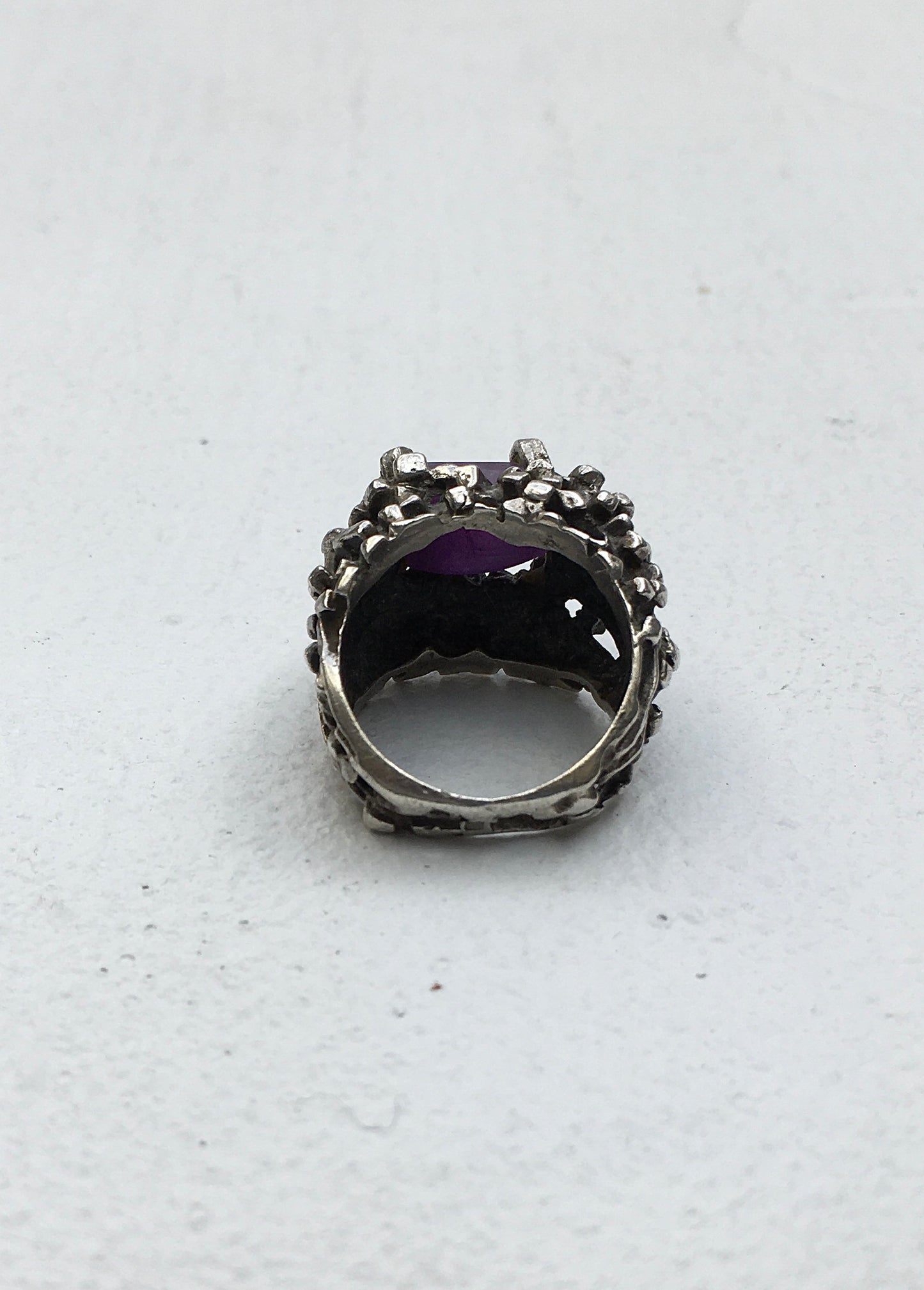 1970s Sterling Silver Amethyst Ring