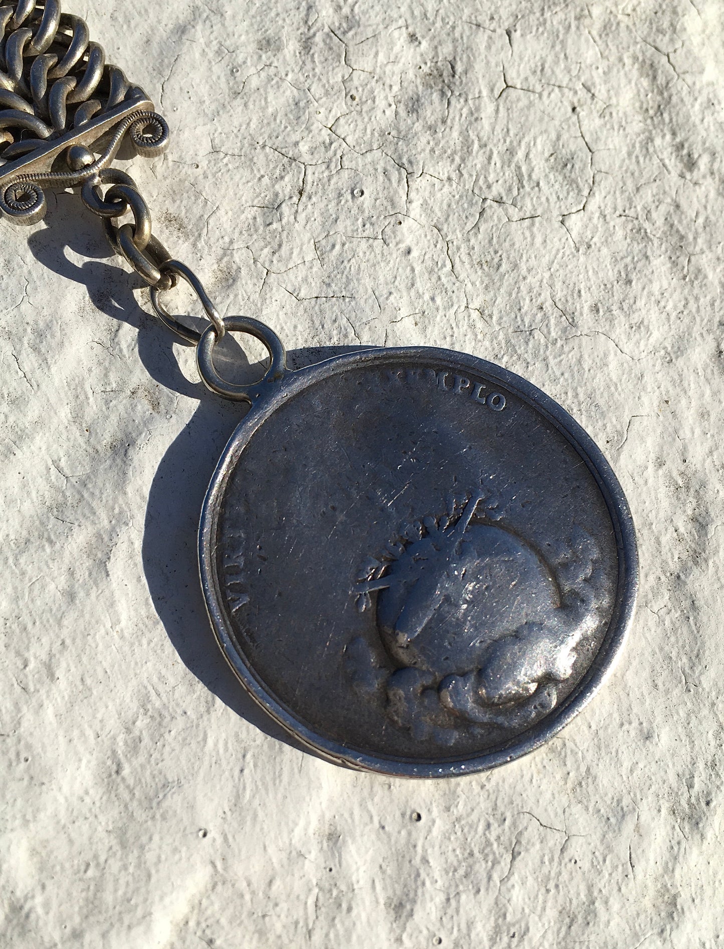 Antique Silver Coin Fob