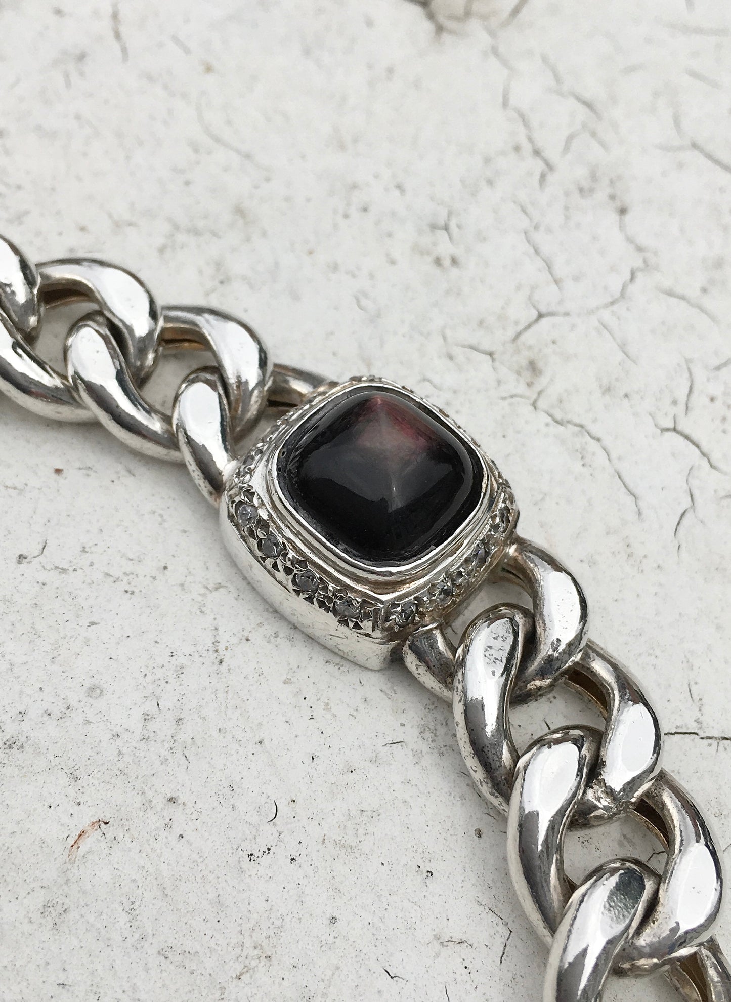 Sterling Silver Labradorite Curb Bracelet