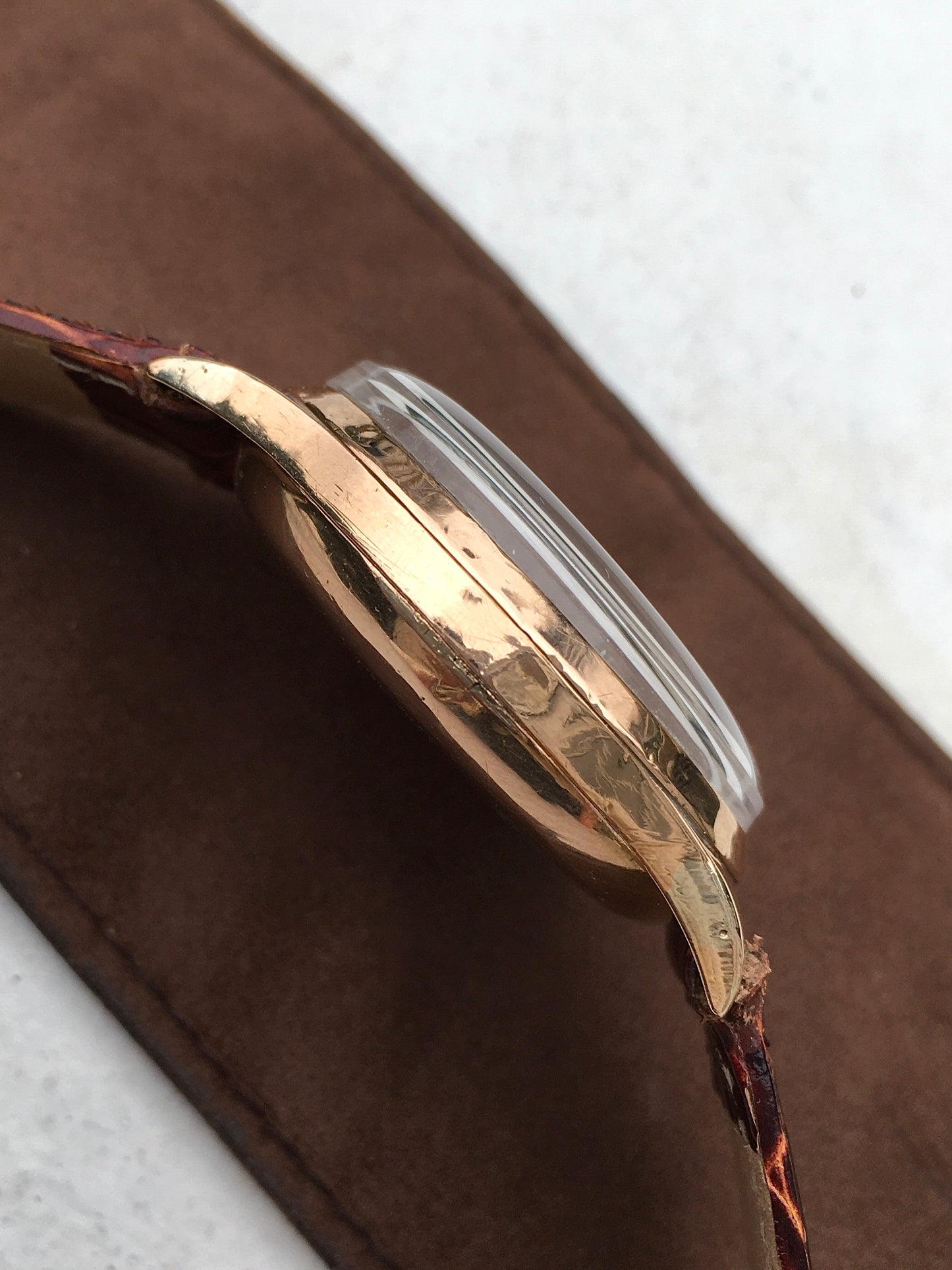 Vintage 1950s 18k Rose Gold Leonidas Chronograph