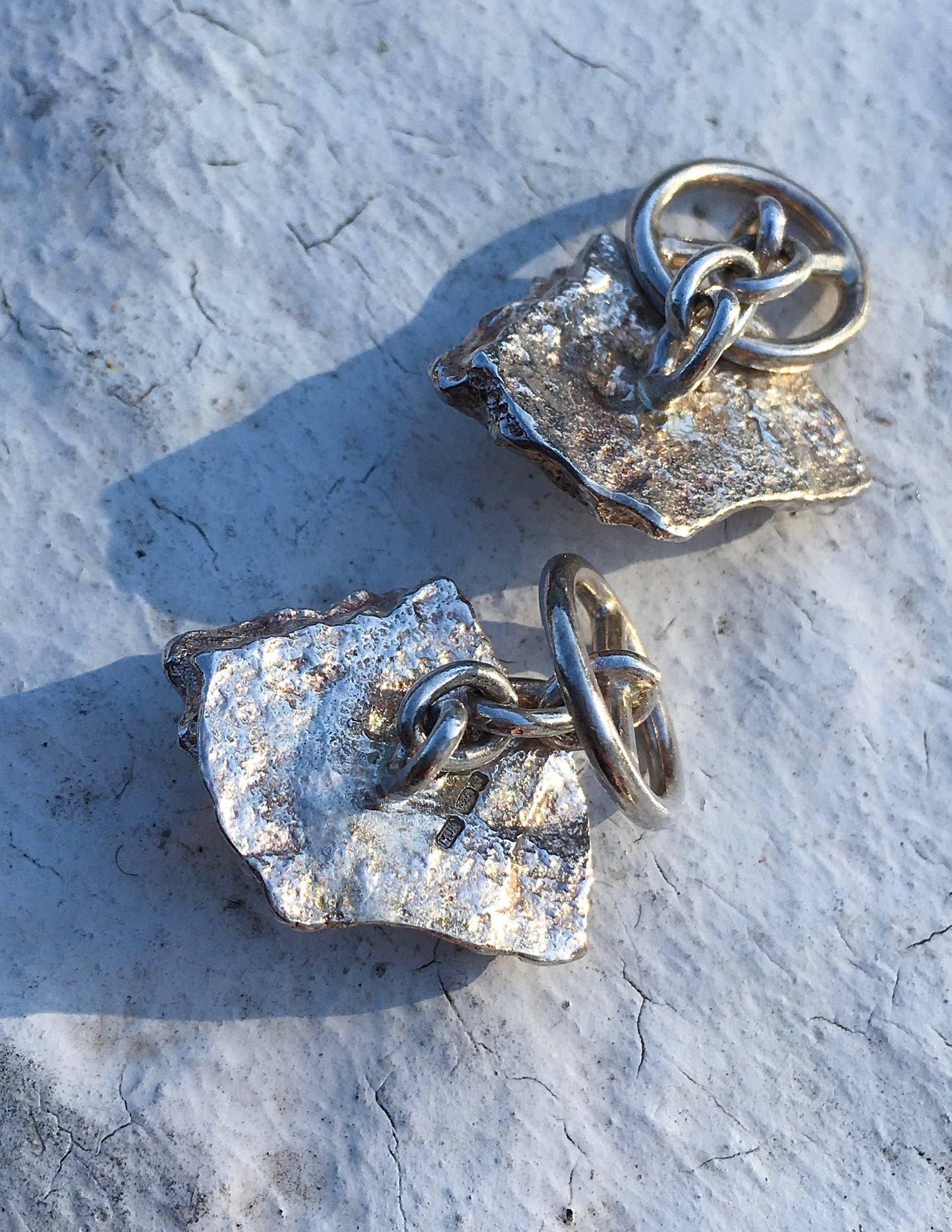 1970s Sterling Silver Nugget Cufflinks