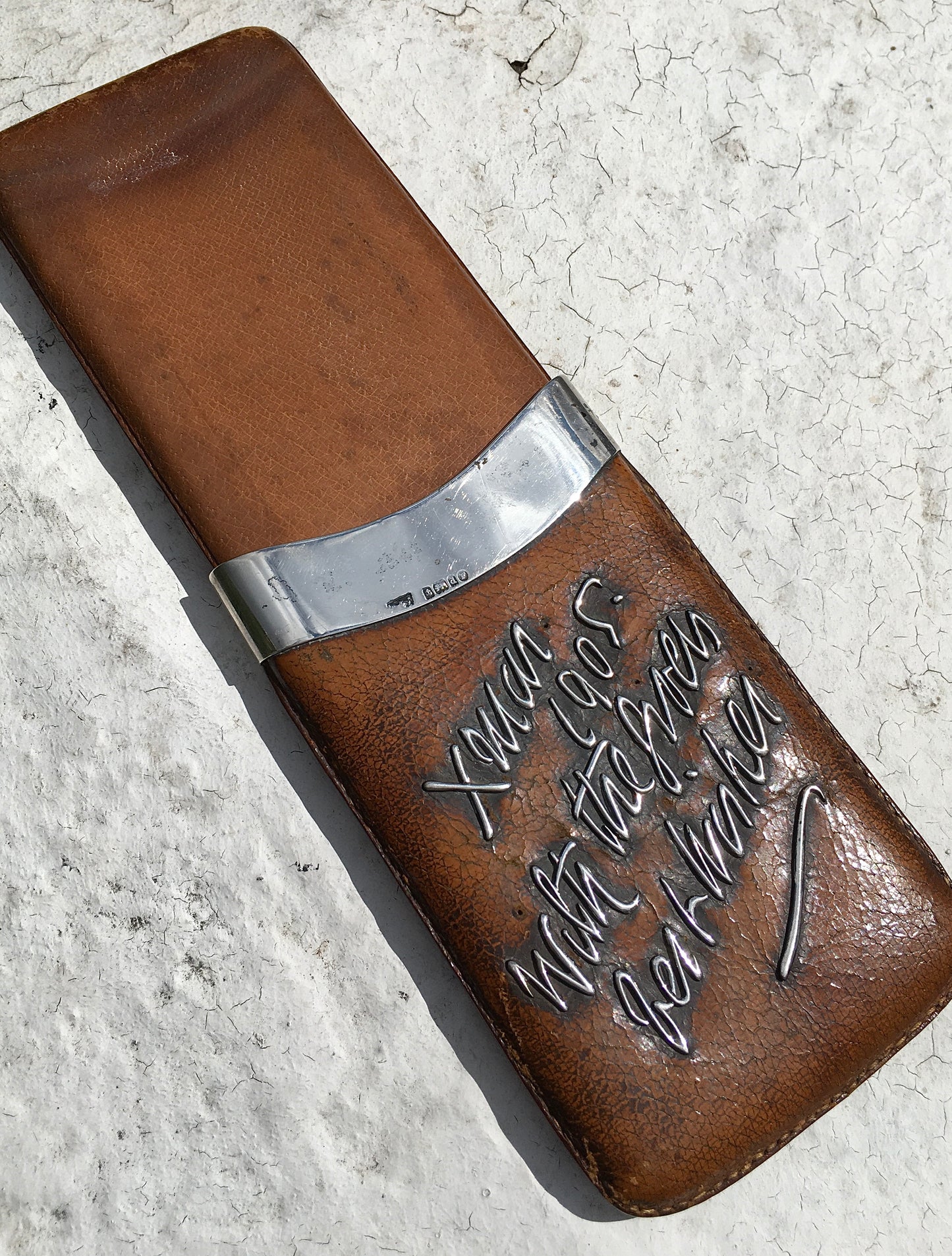 Antique Sterling Silver Mounted Cigar Case
