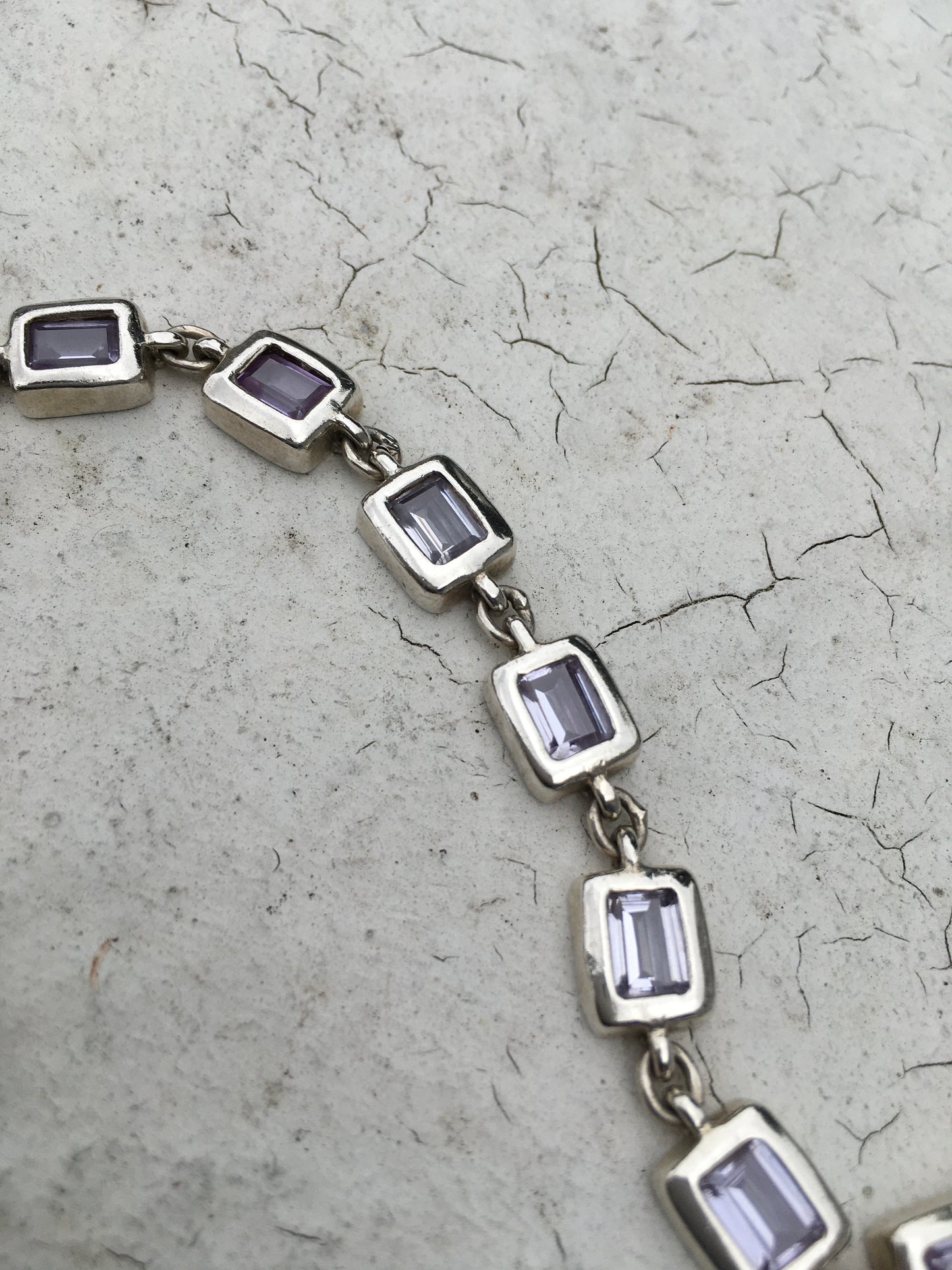 1990s Sterling Silver Amethyst Bracelet