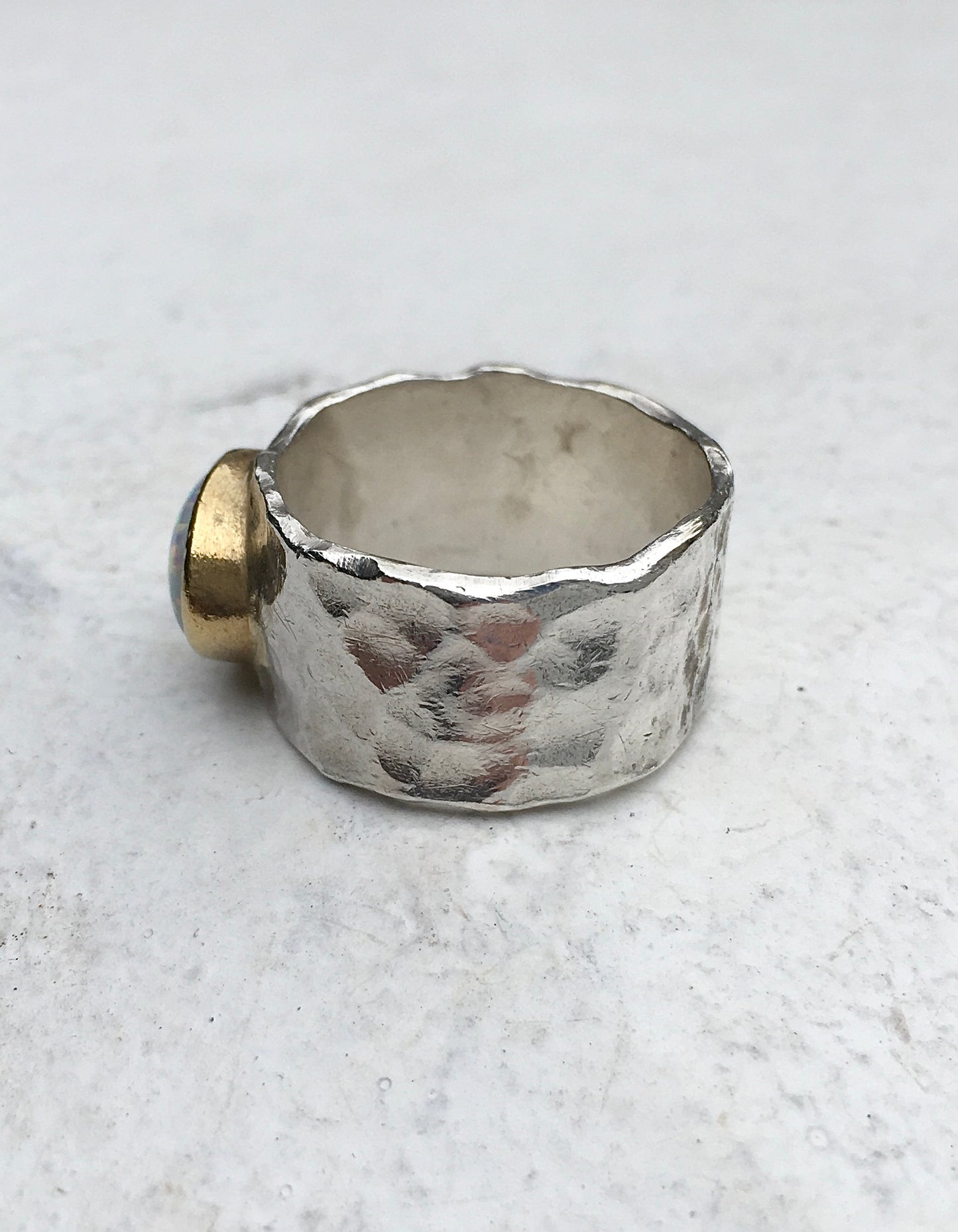 Silver & Gold Opal Ring