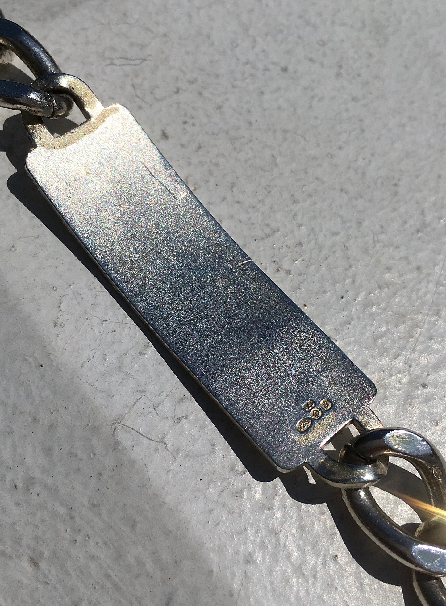 Vintage 1970s Sterling Silver Identity Bracelet