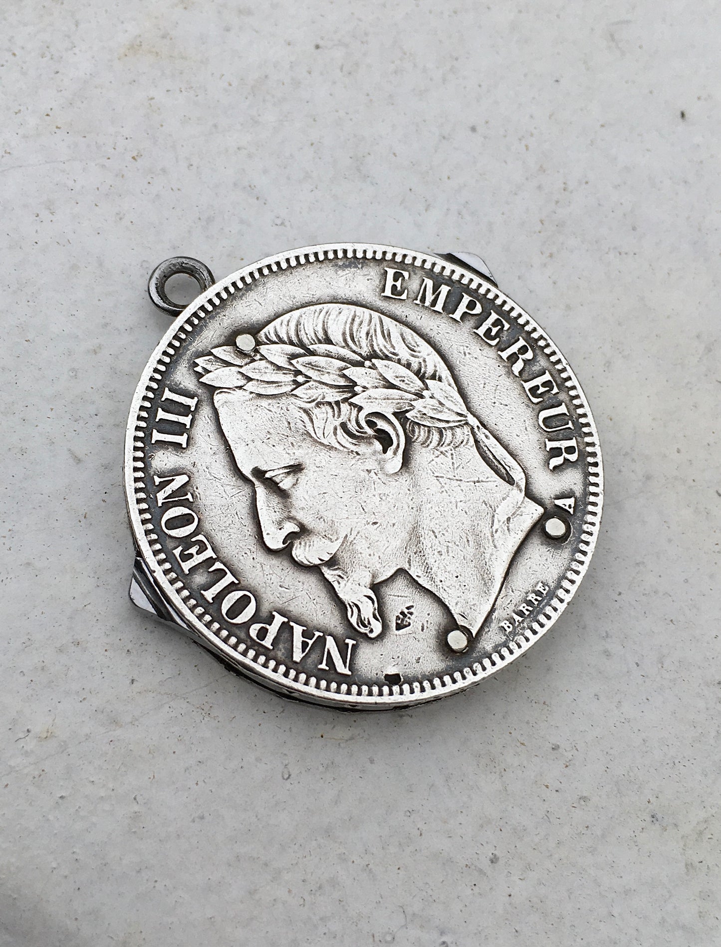 Silver Eloi Pernet 5 Franc Coin Knife