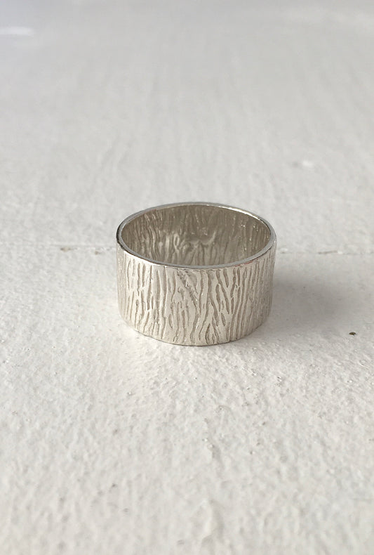 Sterling Silver Bark Ring