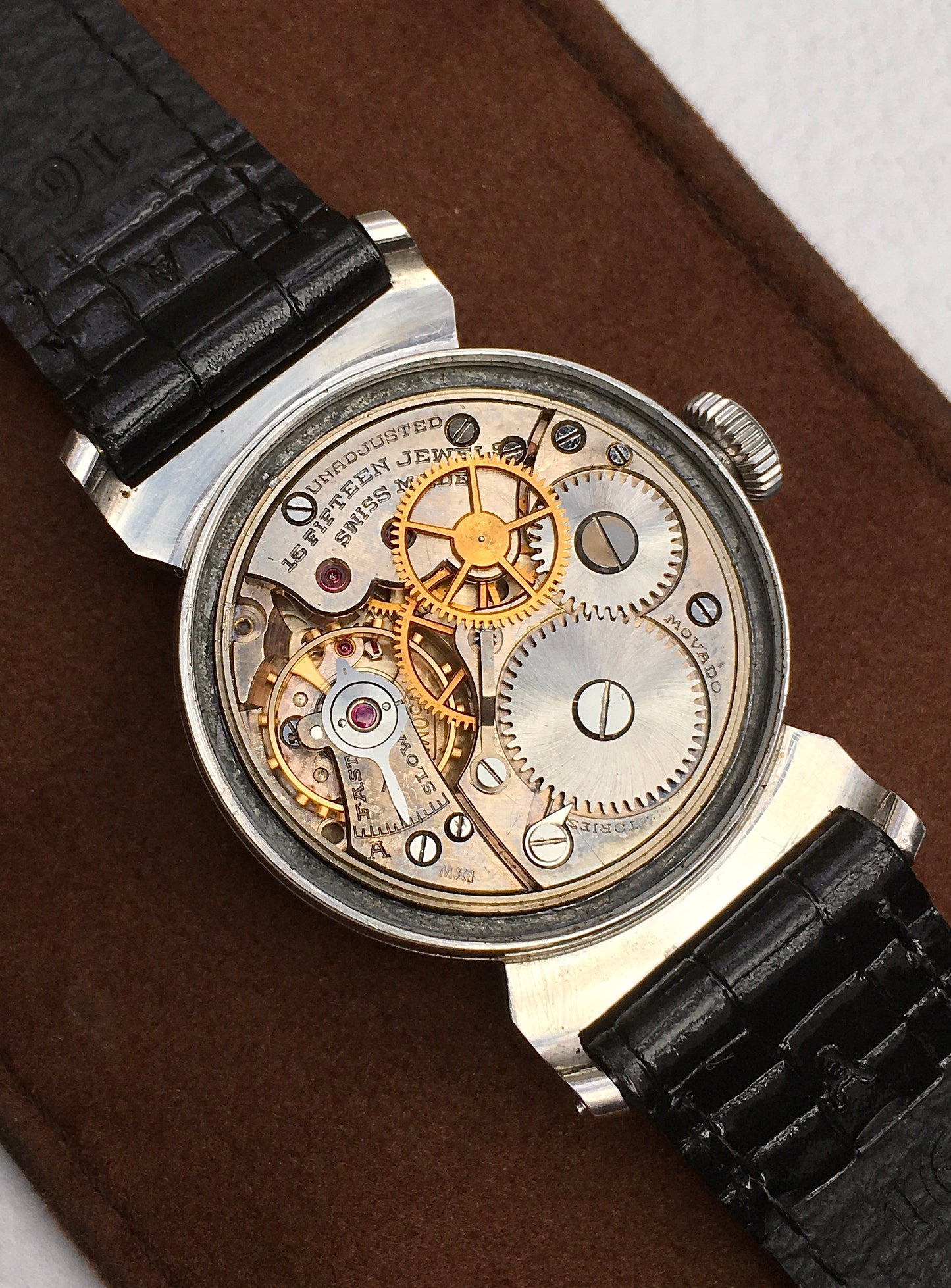 Vintage 1930s Steel & Rose Gold Movado