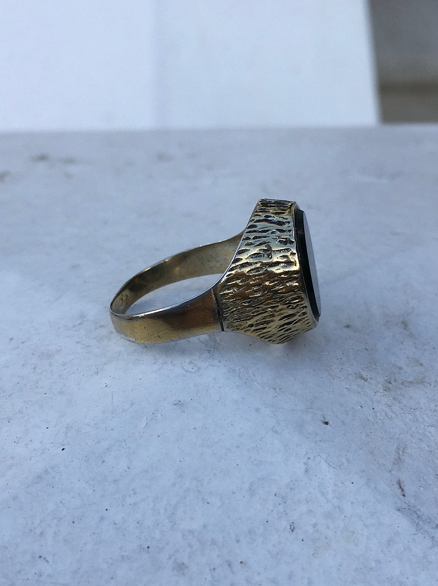 Vintage Sterling Silver Vermeil Bloodtsone Signet
