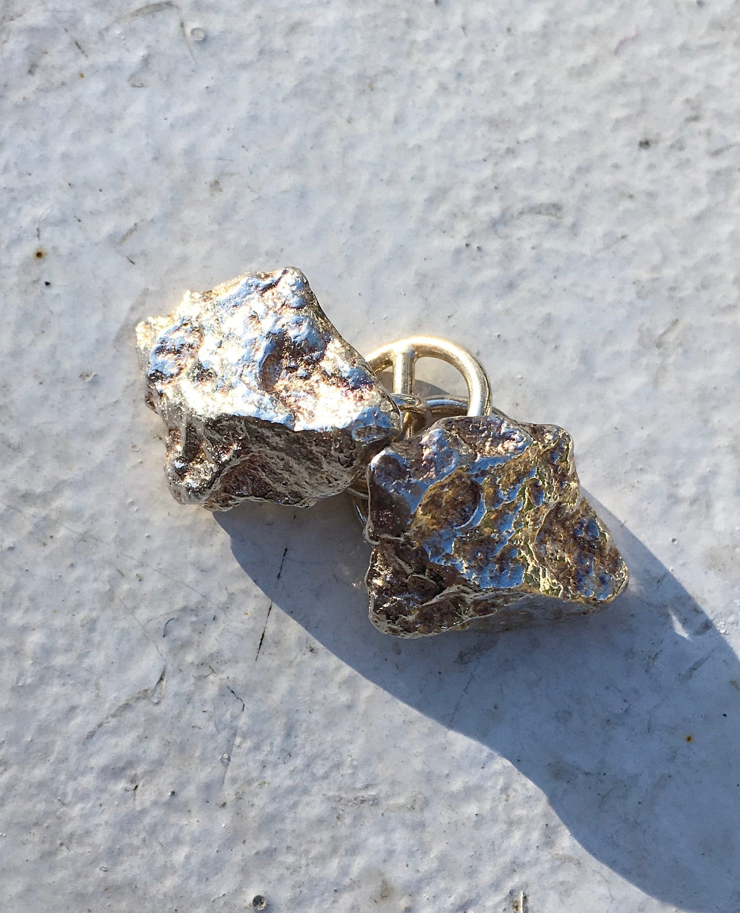 1970s Sterling Silver Nugget Cufflinks