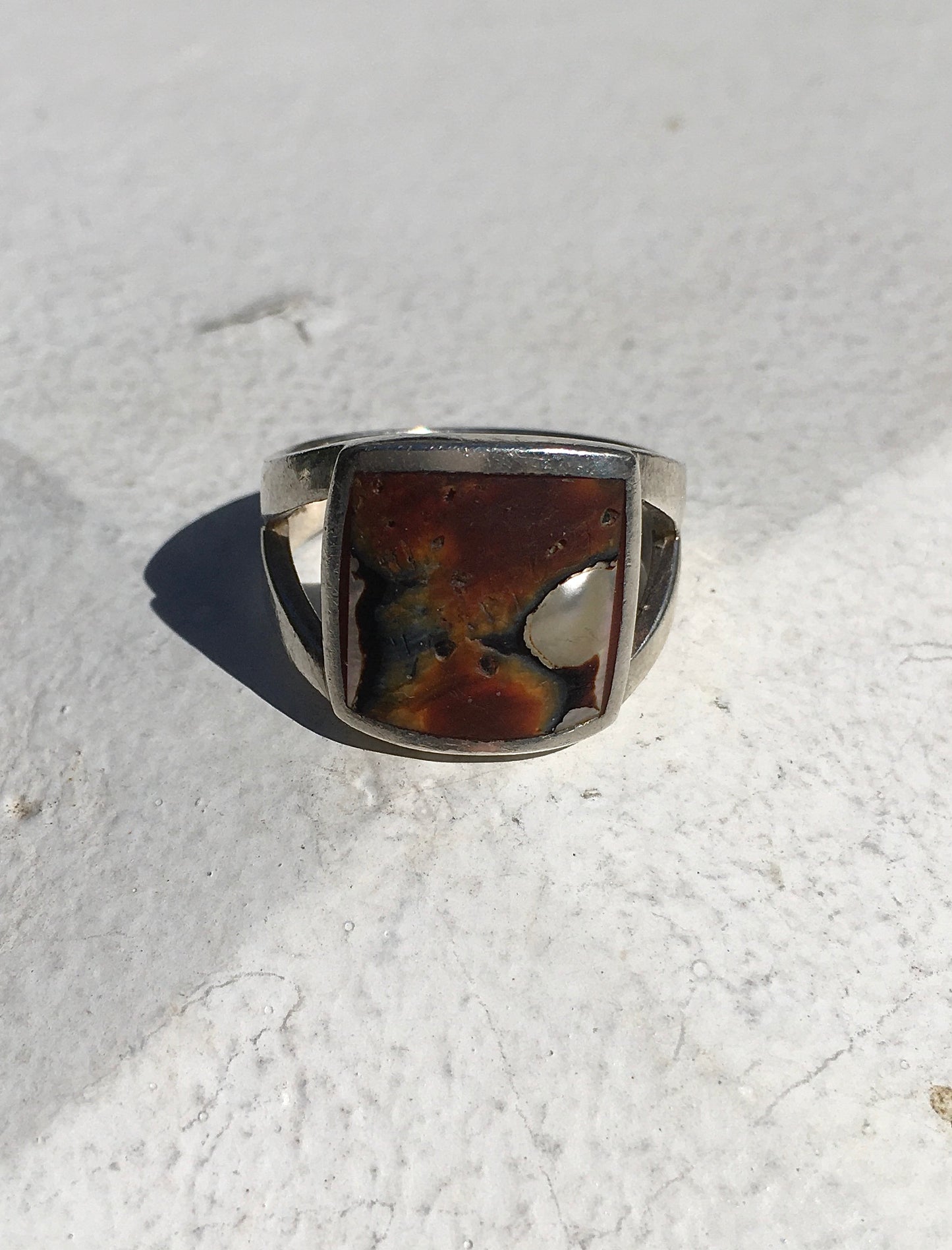Vintage Sterling Silver Jasper Ring