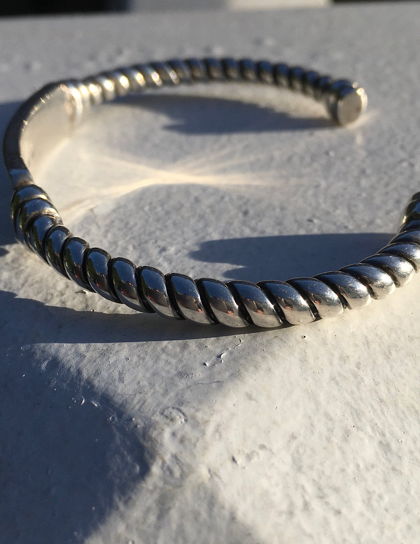 Sterling Silver Torc Bangle