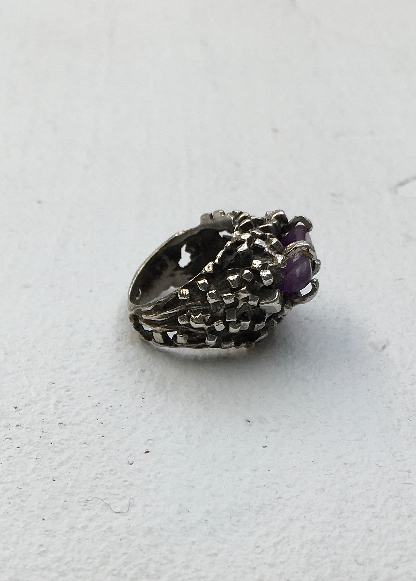 1970s Sterling Silver Amethyst Ring