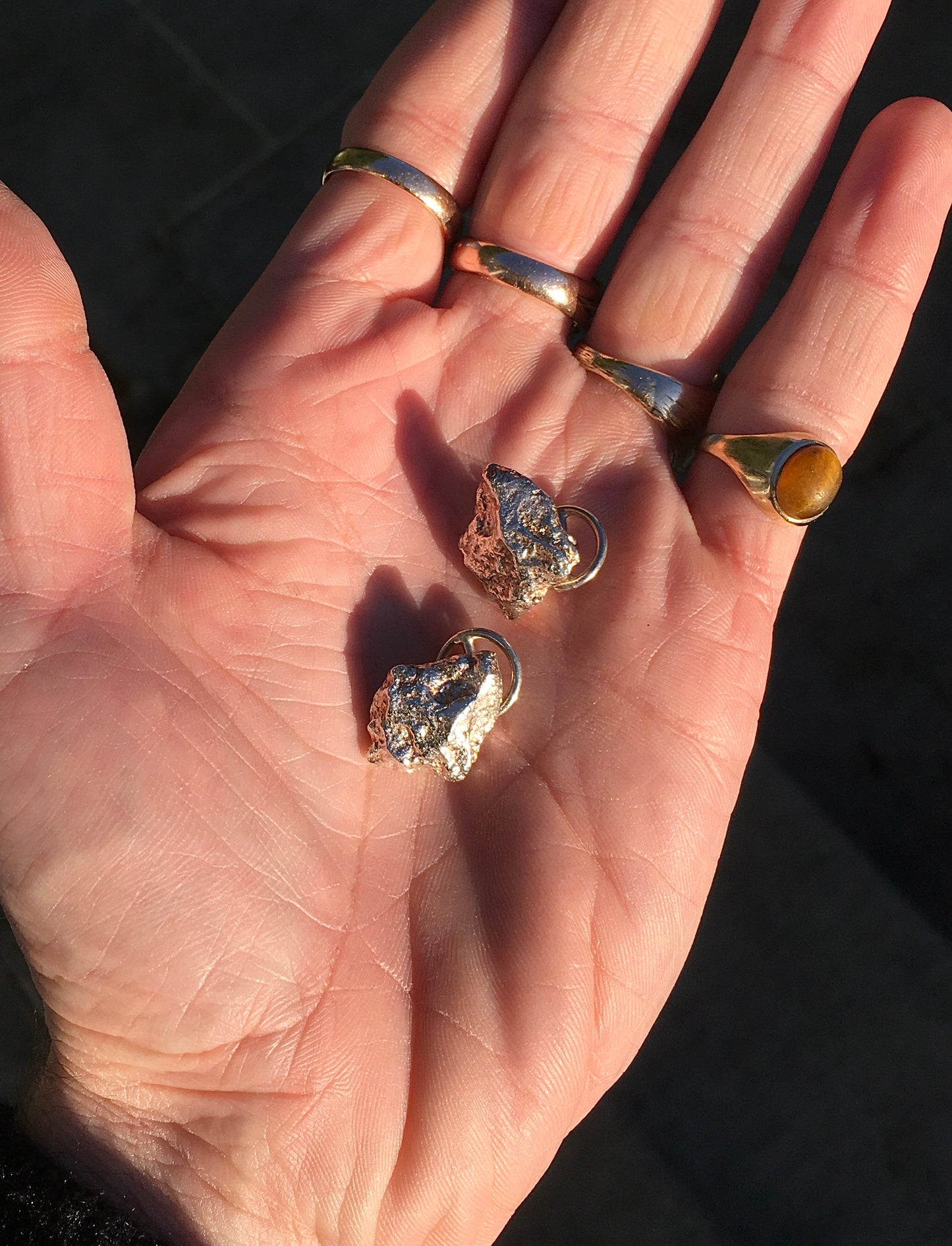 1970s Sterling Silver Nugget Cufflinks