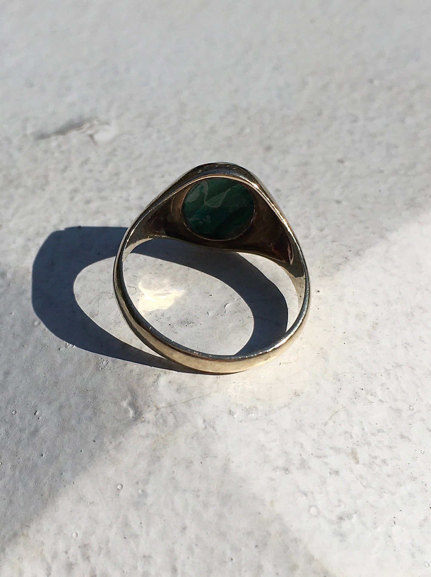 Vintage 1960s 9ct Gold & Malachite Signet