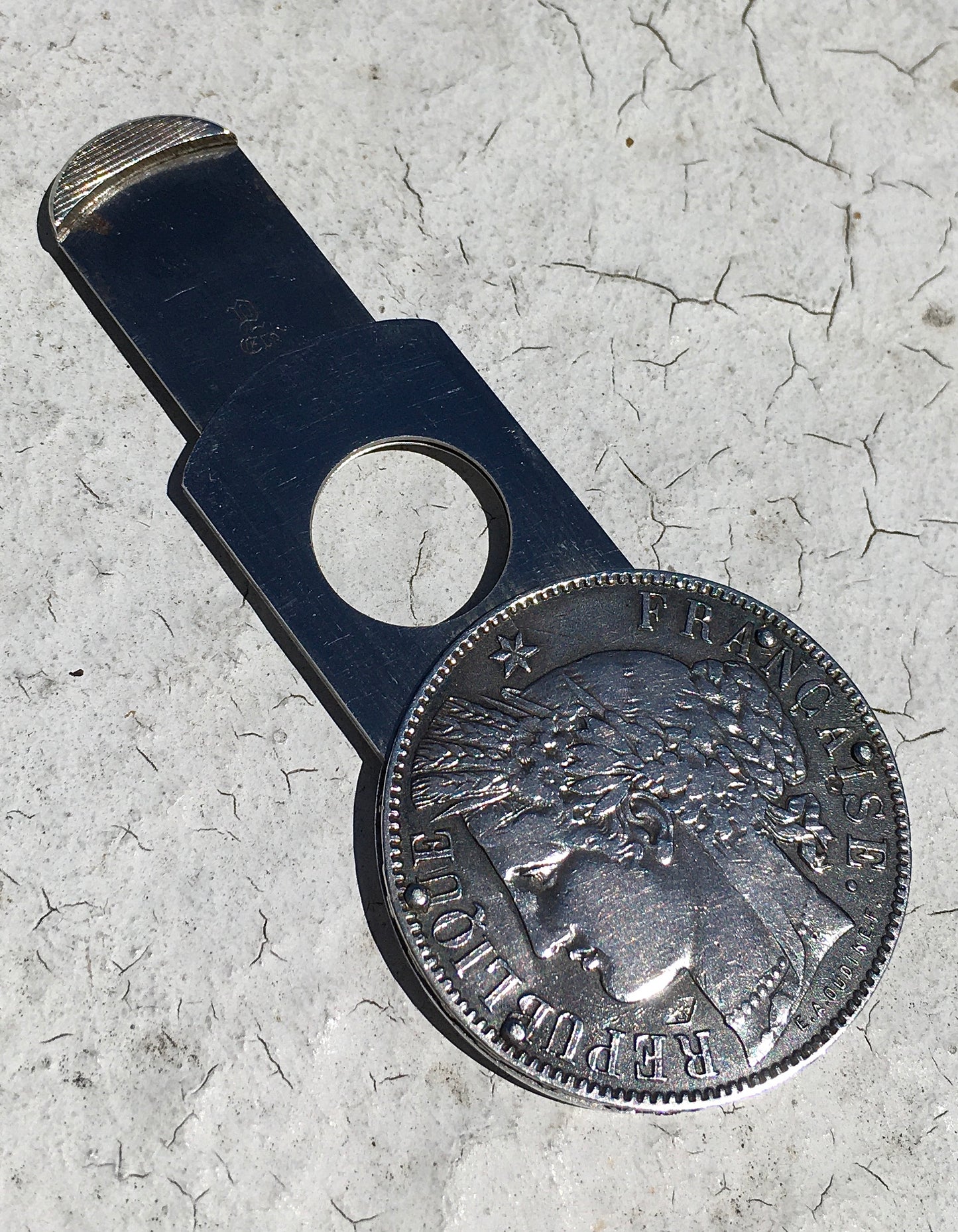 Silver Eloi Pernet 5 Franc Cigar Cutter