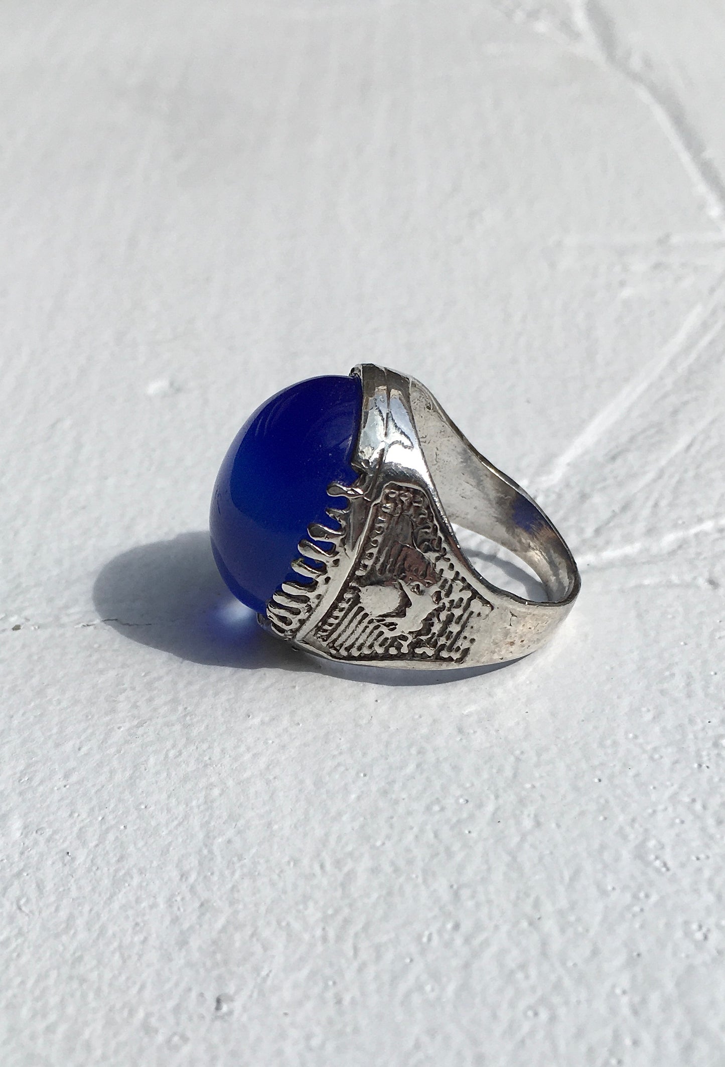 Sterling Silver Blue Cabochon